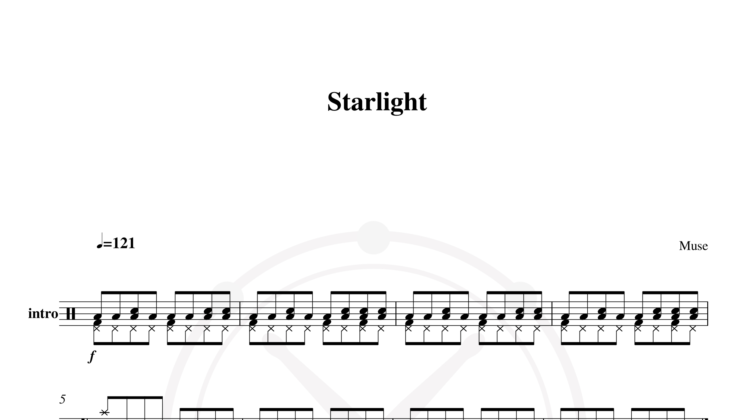 Muse – starlight鼓谱