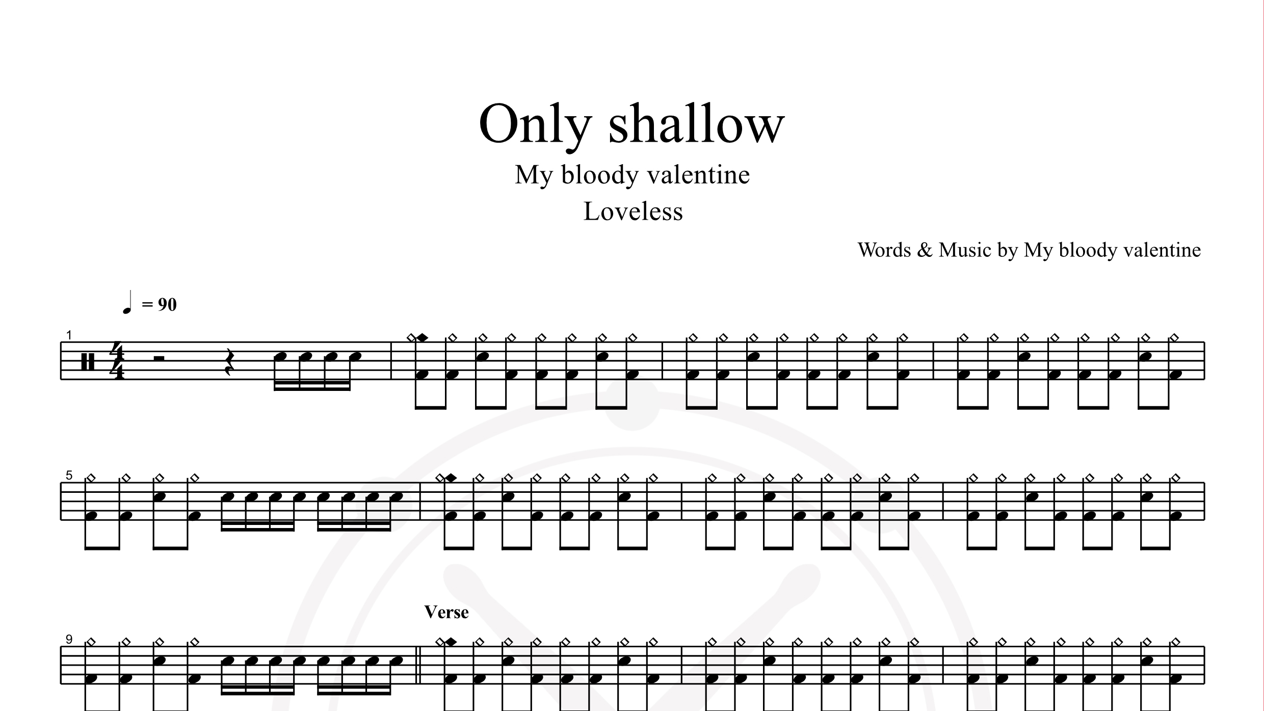 My Bloody Valentine – Only Shallow鼓谱