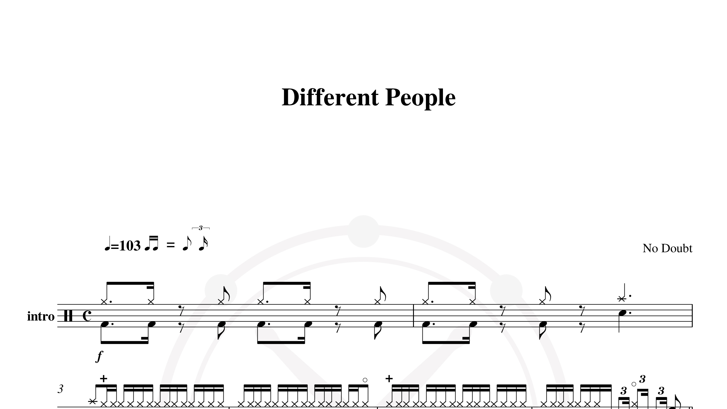 No Doubt – Different people鼓谱