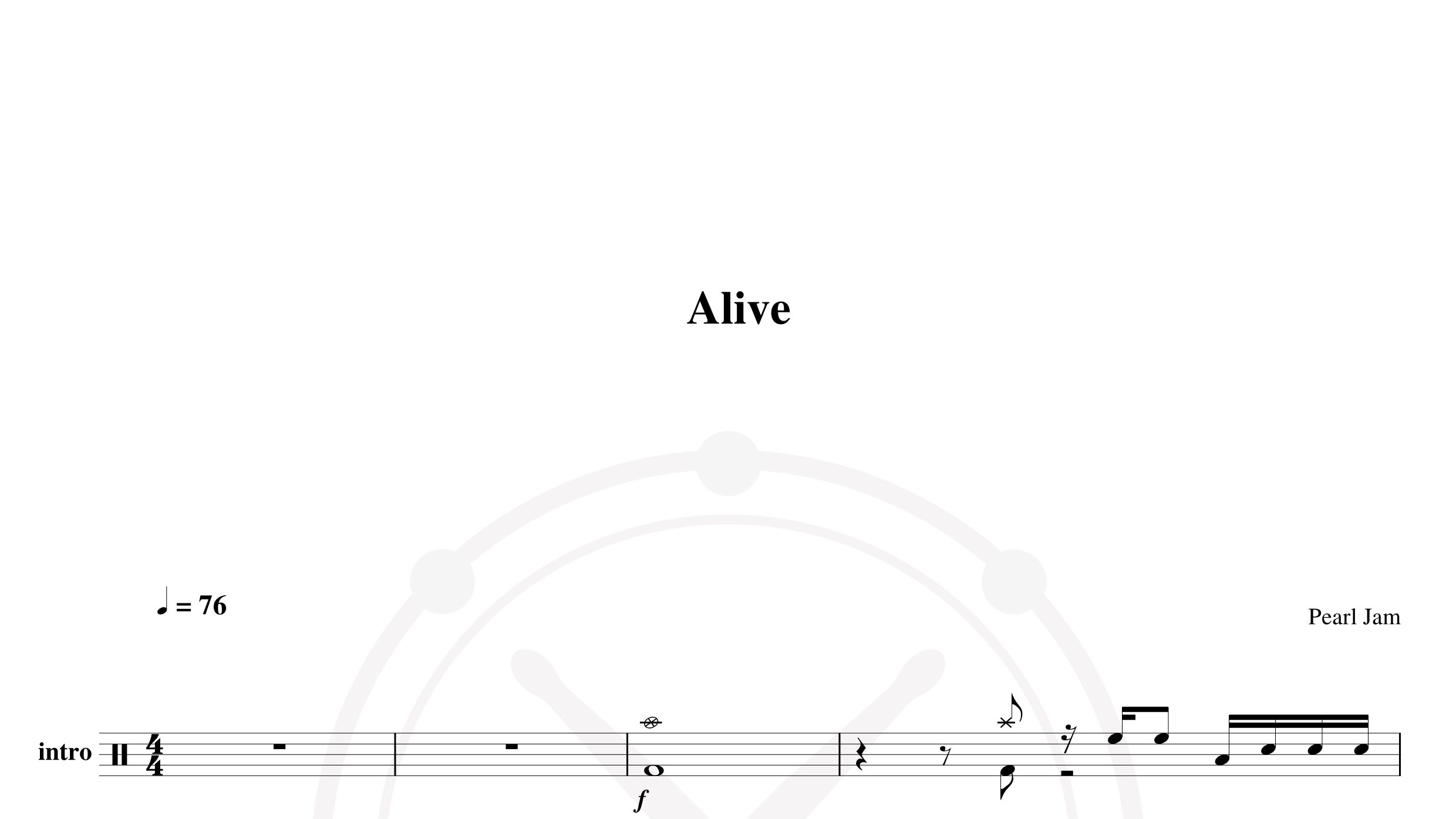 PEARL JAM – alive鼓谱