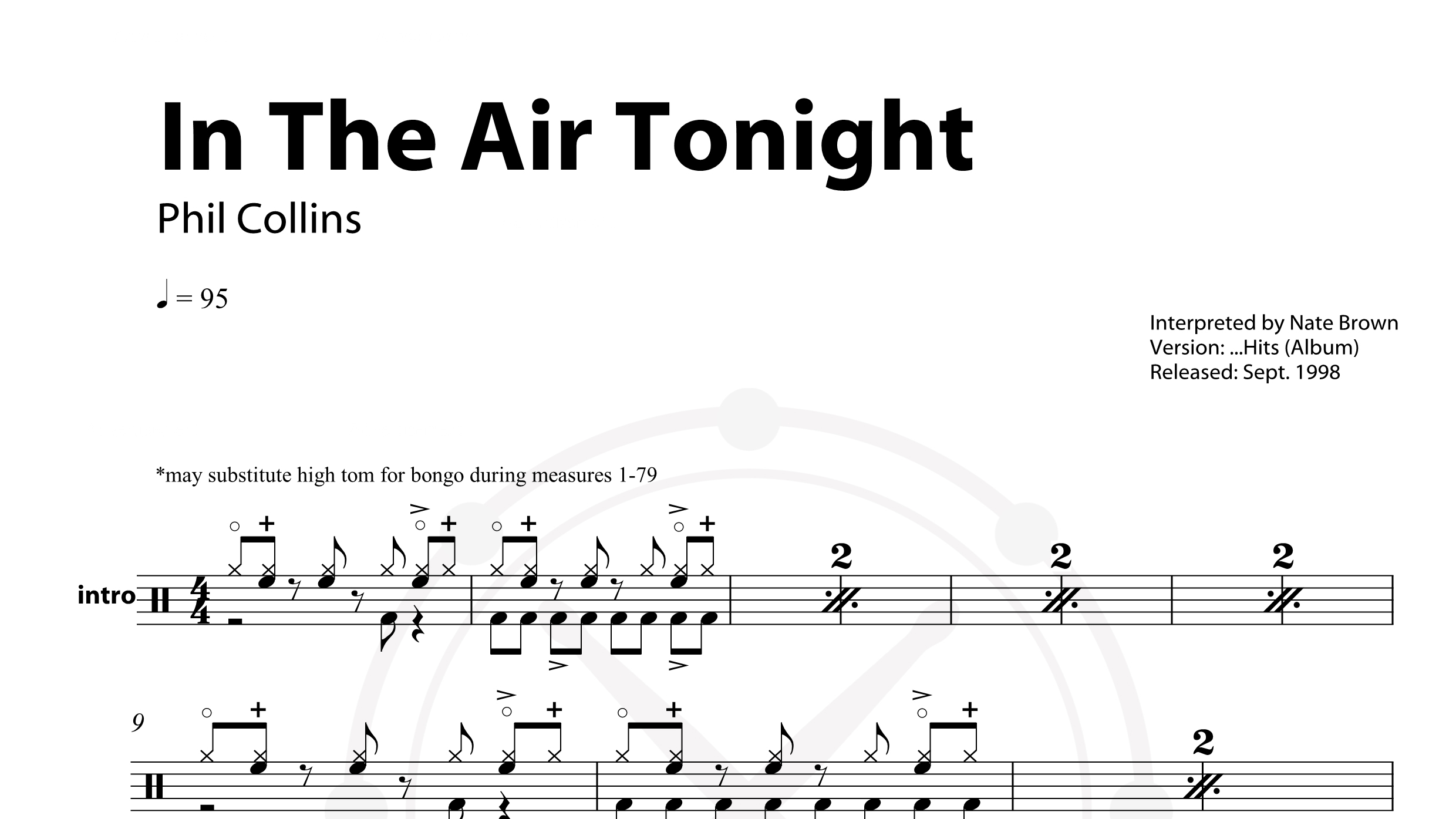 Phil Collins – In The Air Tonight鼓谱