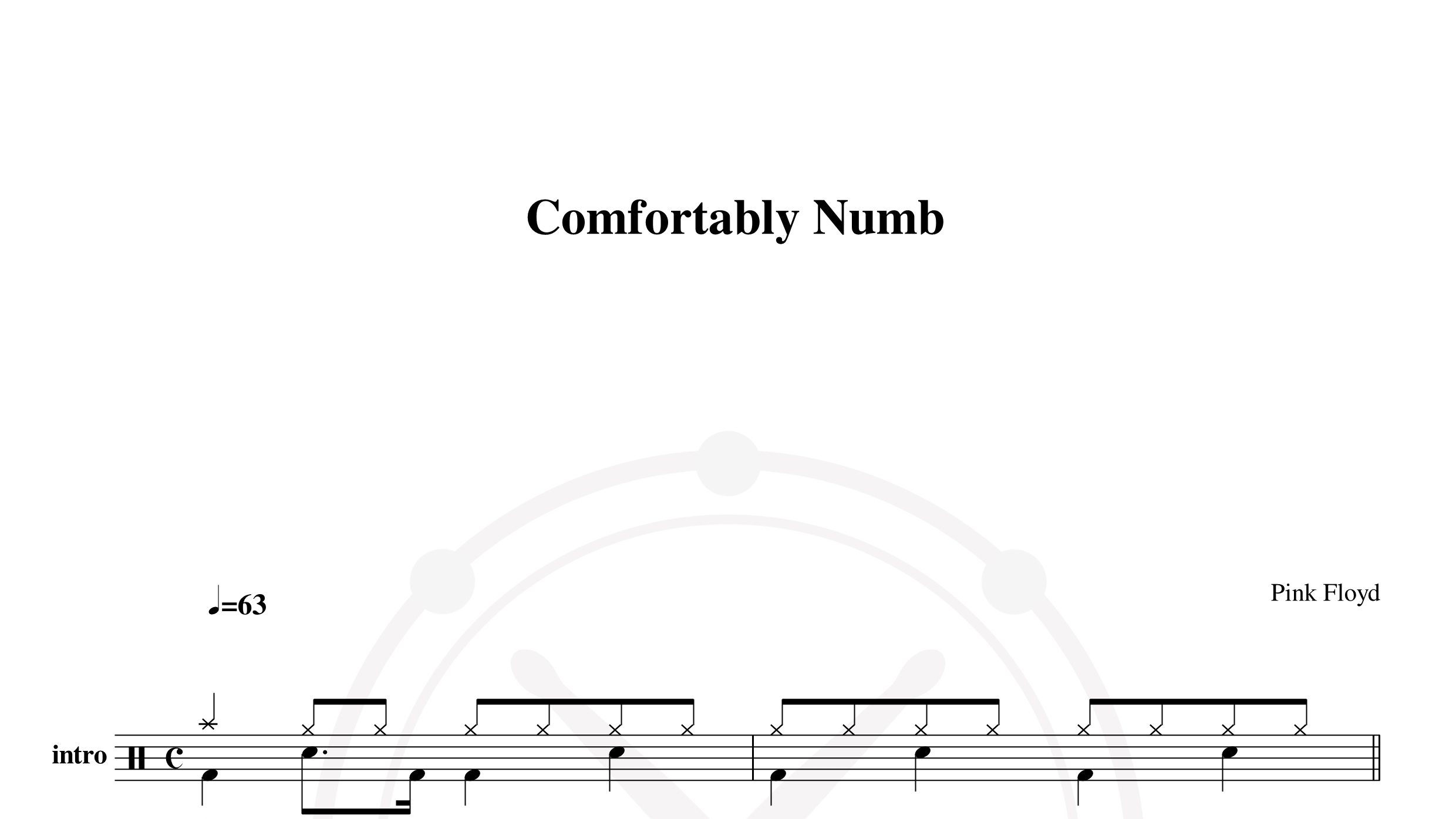 Pink Floyd – Comfortably numb鼓谱
