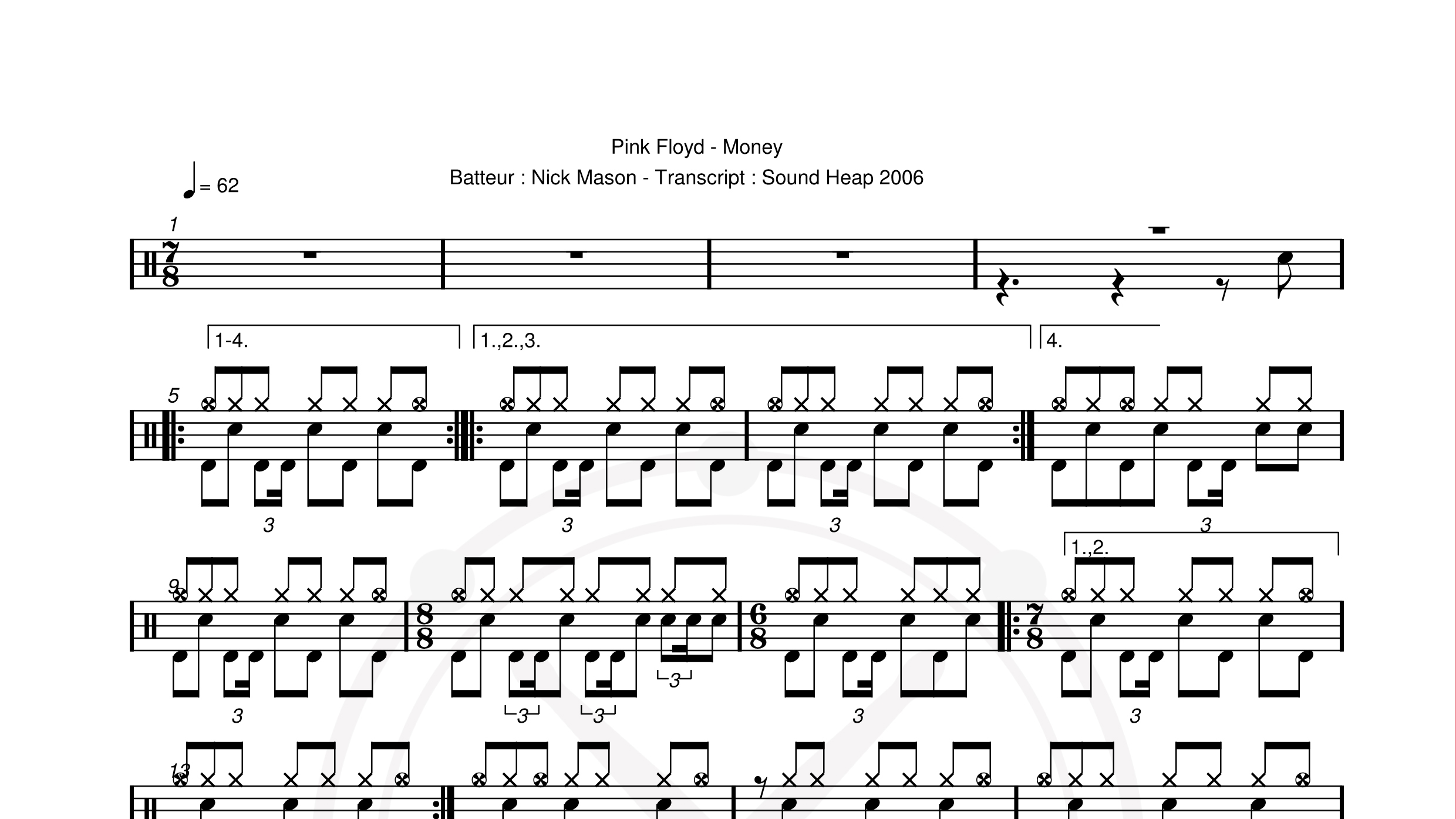 Pink Floyd – Money鼓谱