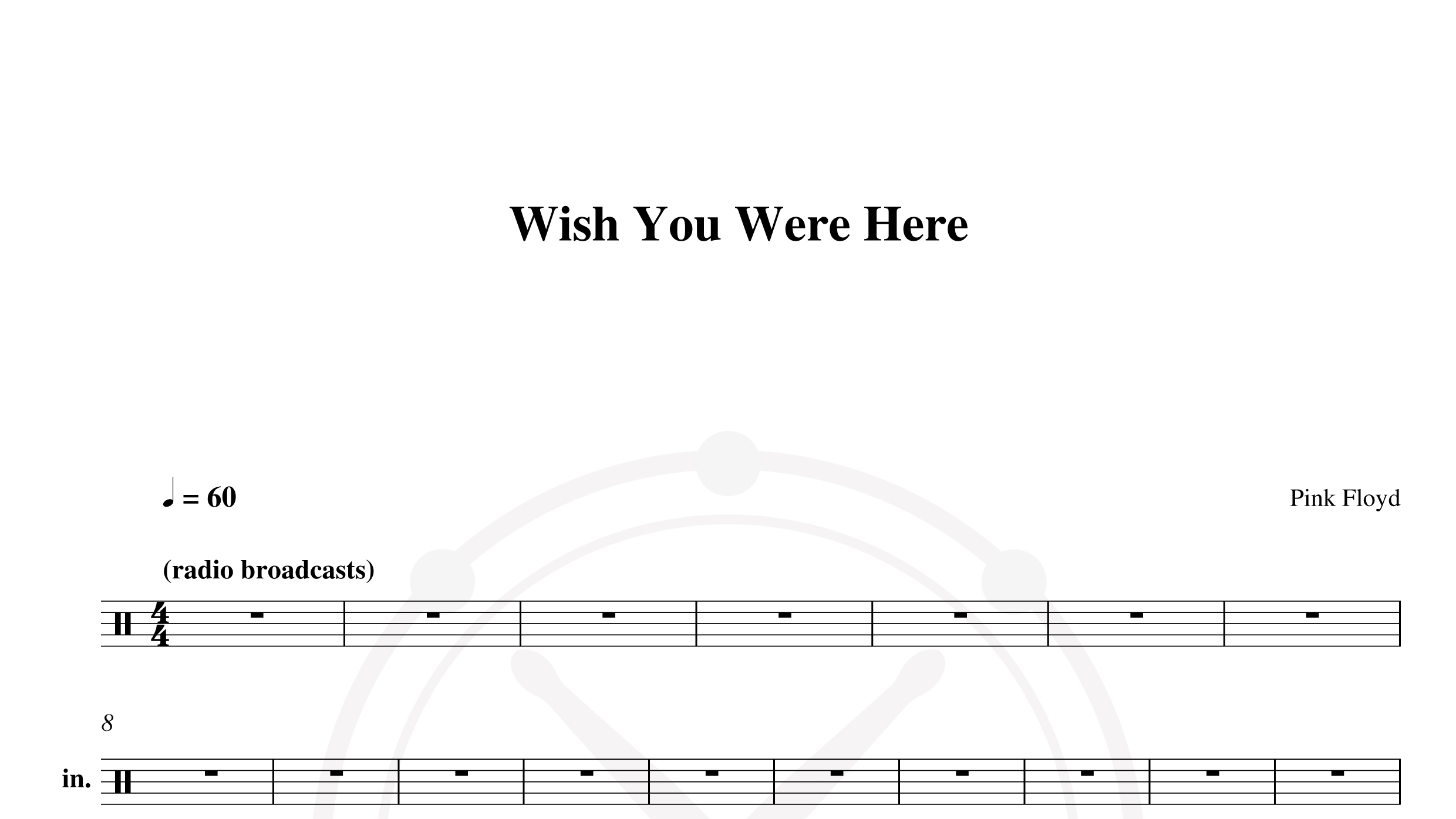Pink Floyd – Wish You Were Here鼓谱