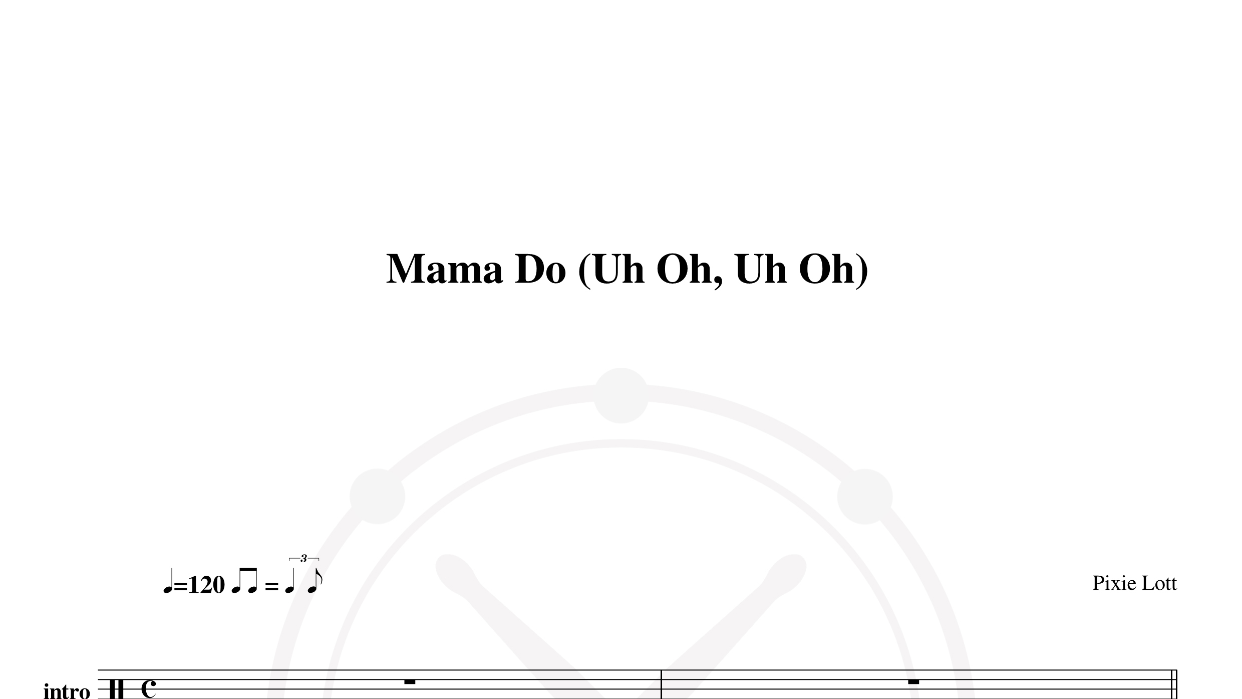 Pixie Lott – mama do鼓谱