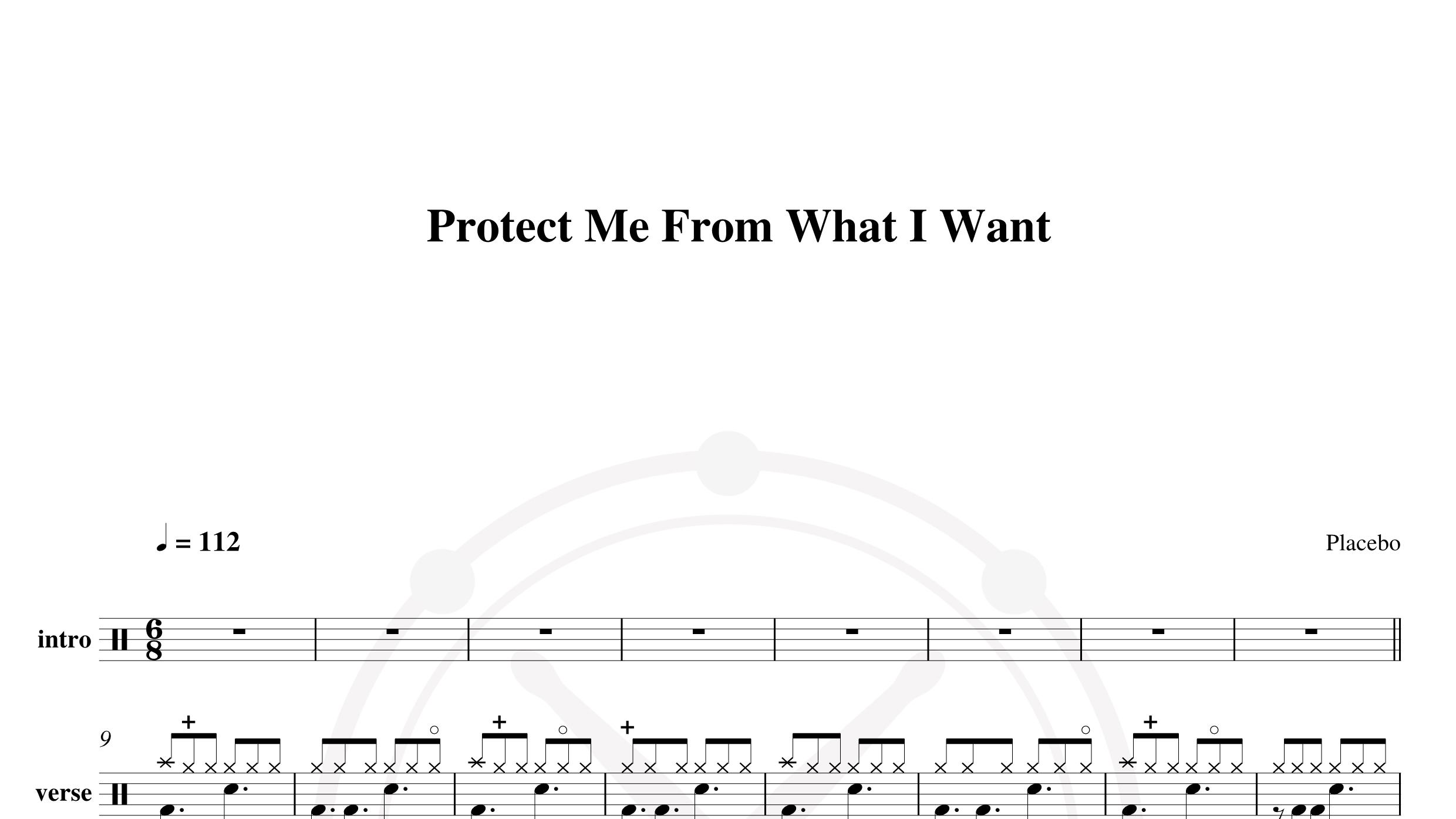 Placebo – Protect Me From What I Want鼓谱