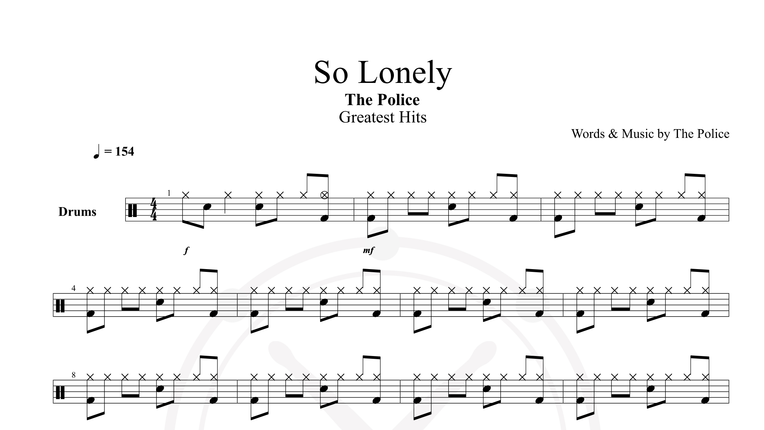 Police – So Lonely鼓谱