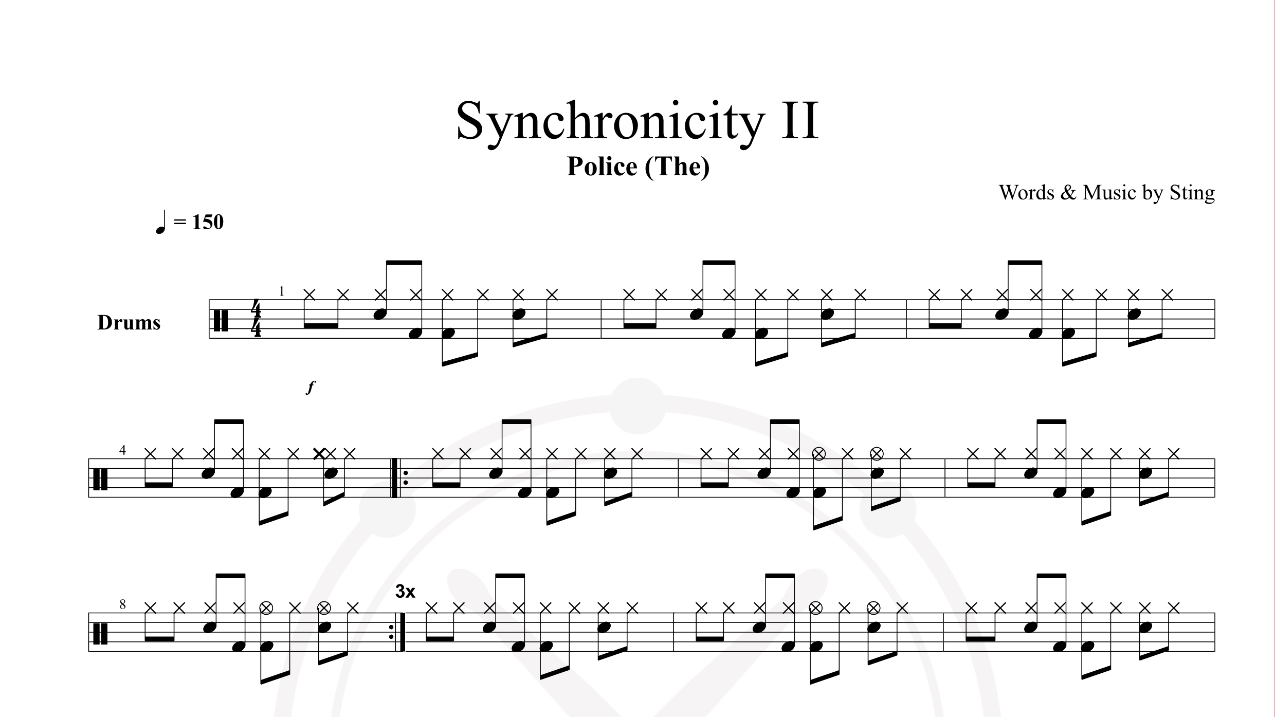 Police – Synchronicity II鼓谱