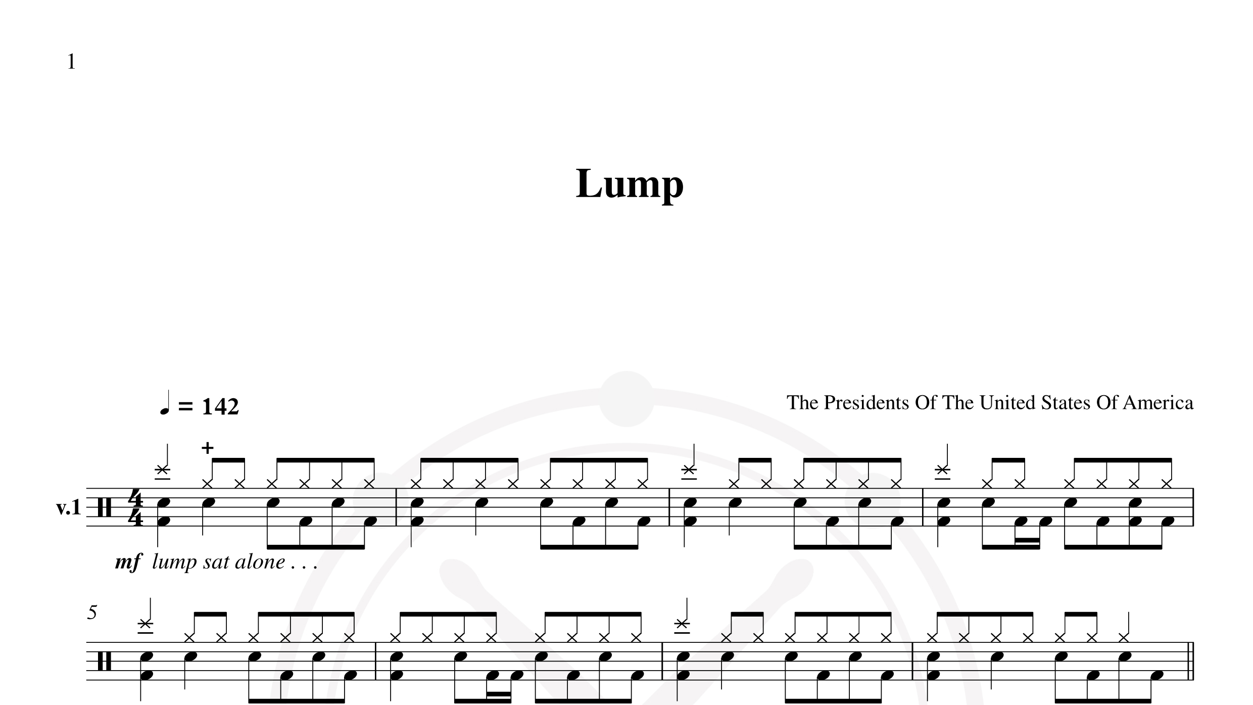 Presidents Of The United States Of America – lump鼓谱