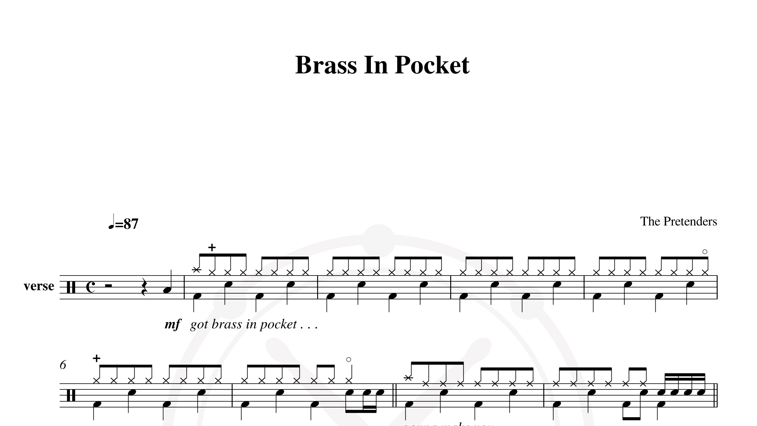 Pretenders – Brass in pocket鼓谱