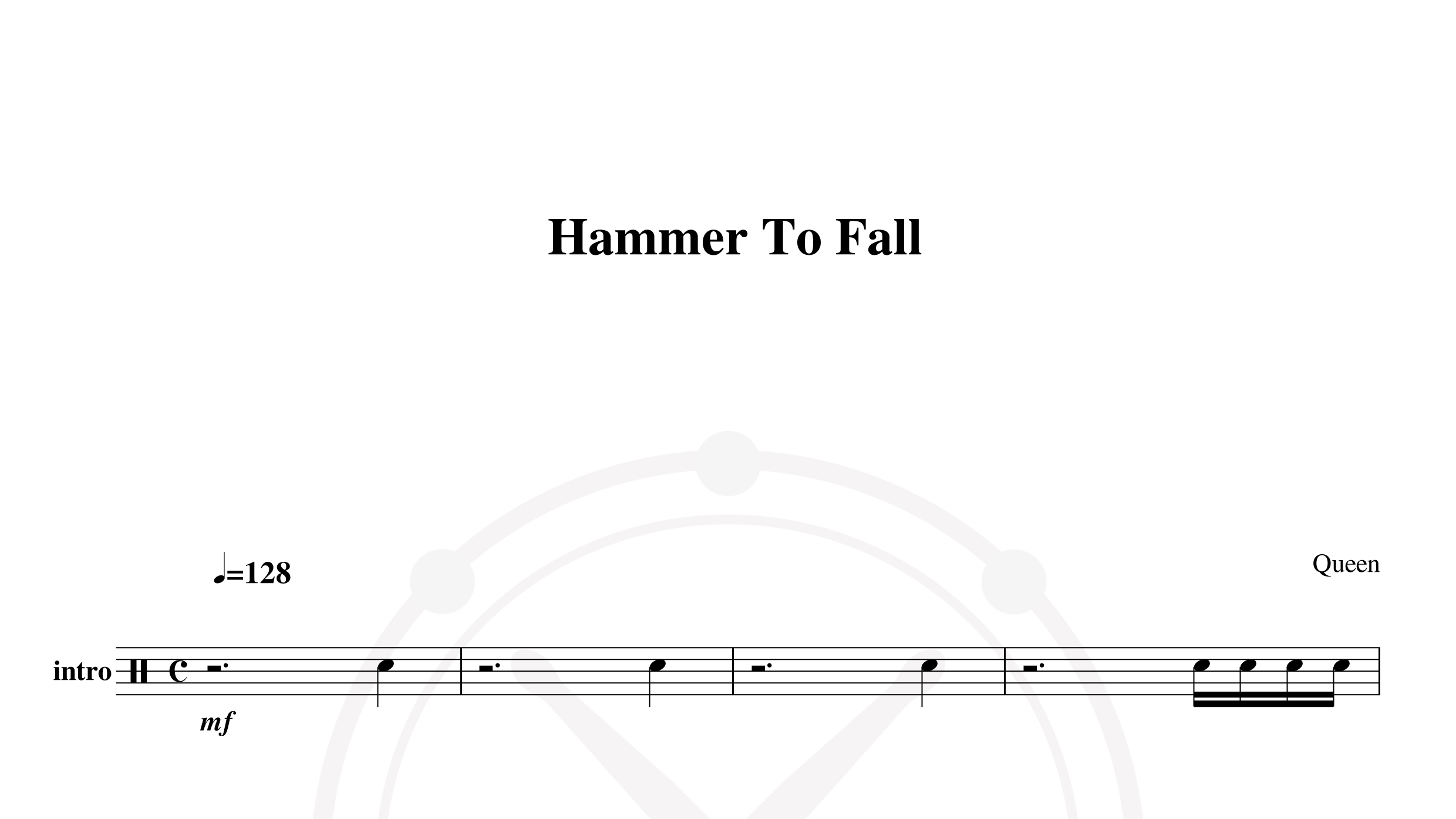 Queen – Hammer to fall鼓谱