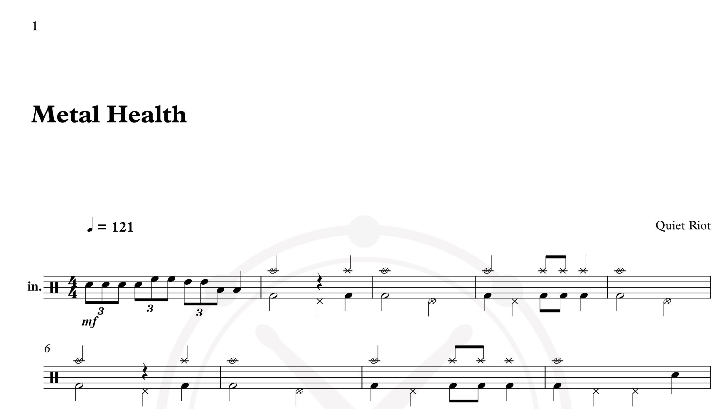 Quiet Riot – Metal Health鼓谱