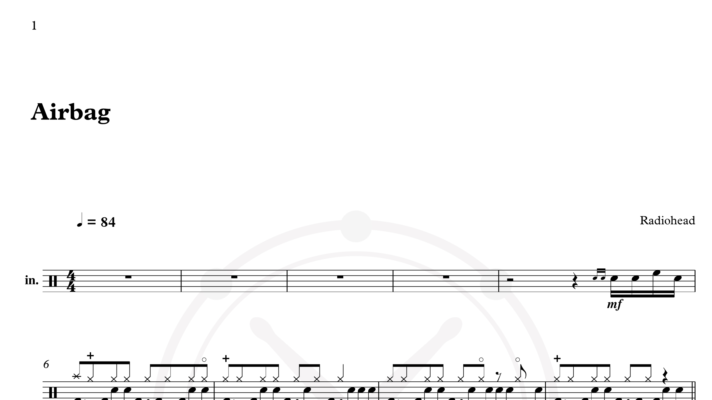 Radiohead – Airbag鼓谱