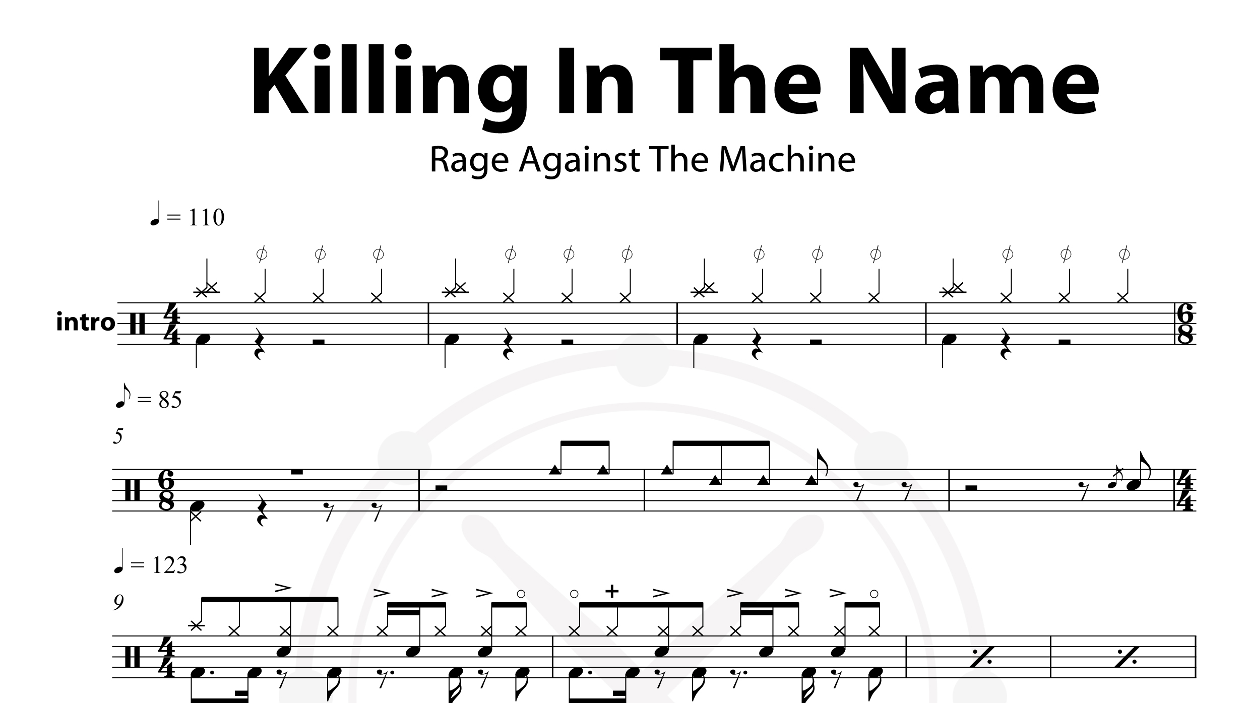 Rage Against The Machine – Killing In The Name Of鼓谱