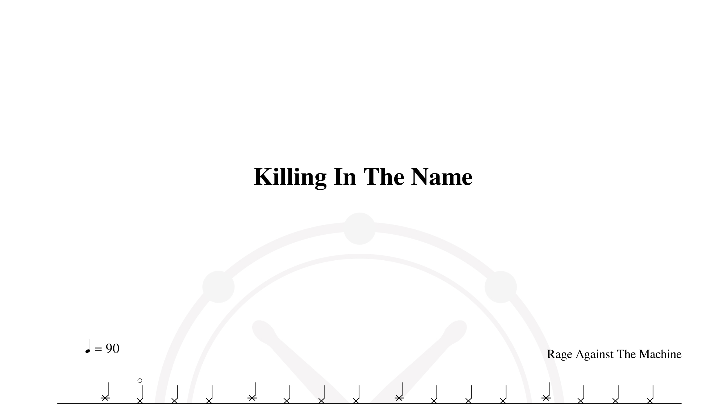 Rage Against The Machine – Killing In The Name鼓谱