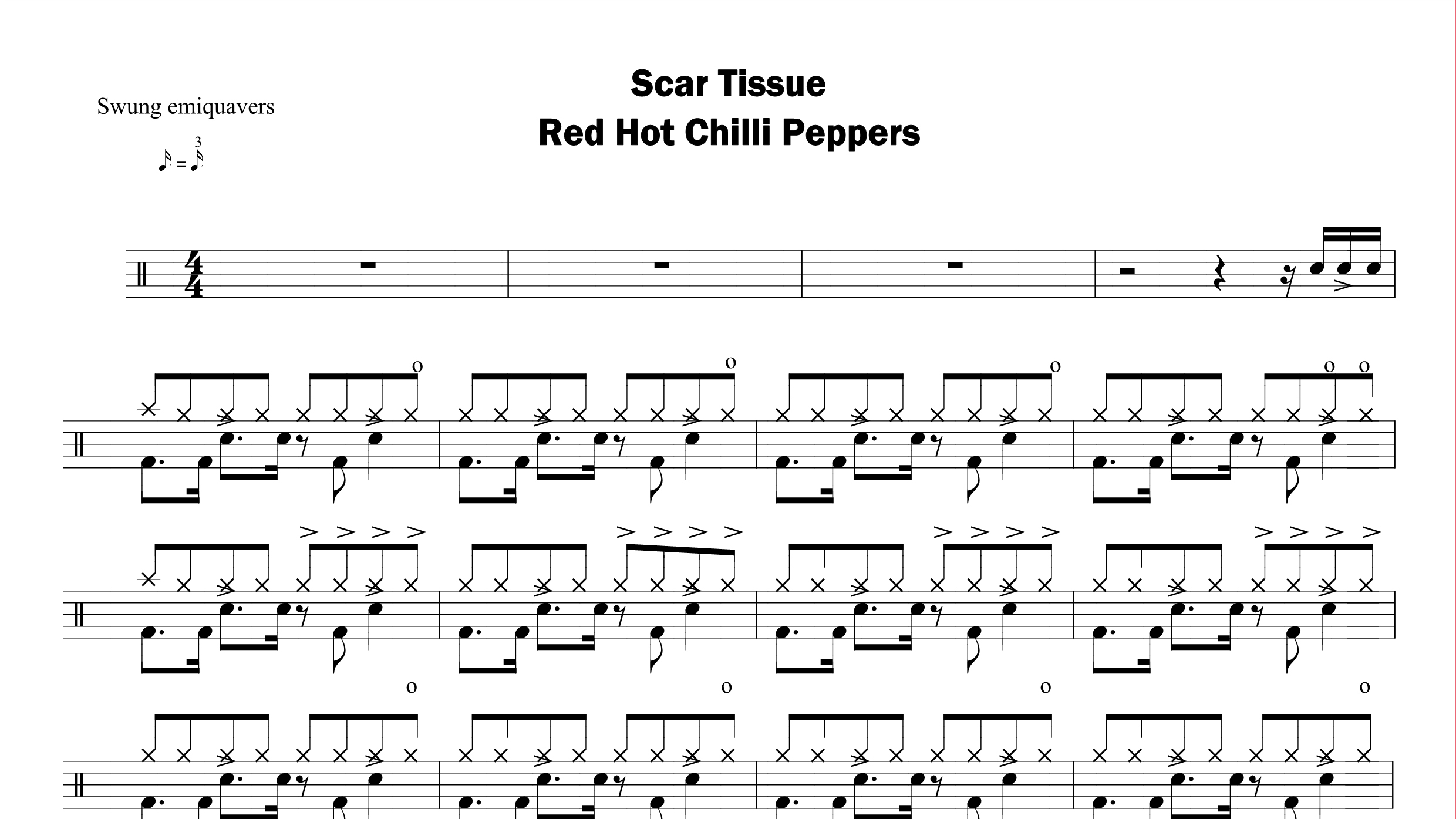Red Hot Chili Peppers – Scar Tissue鼓谱