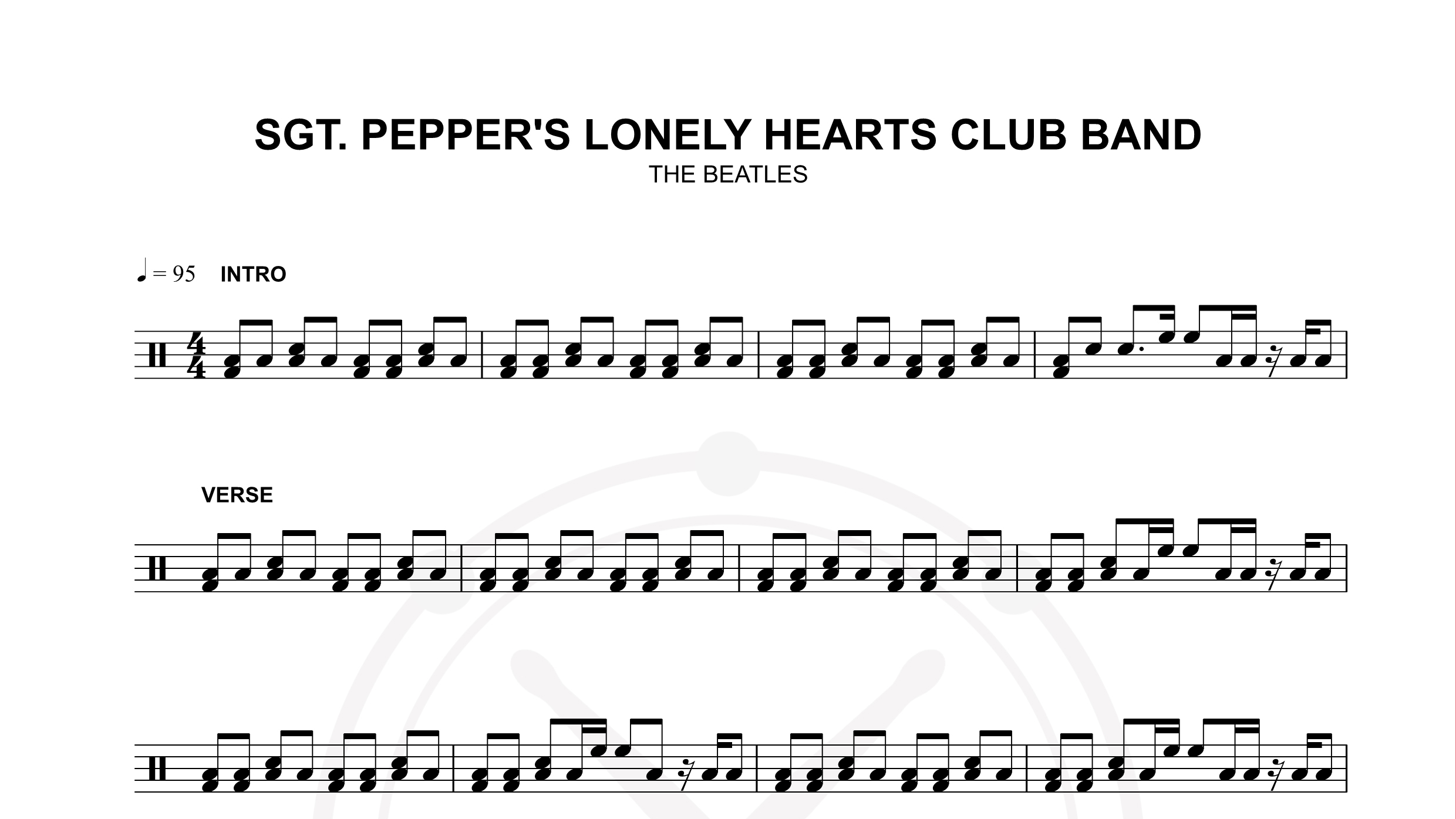 beatles – sgt peppers lonely hearts club band鼓谱