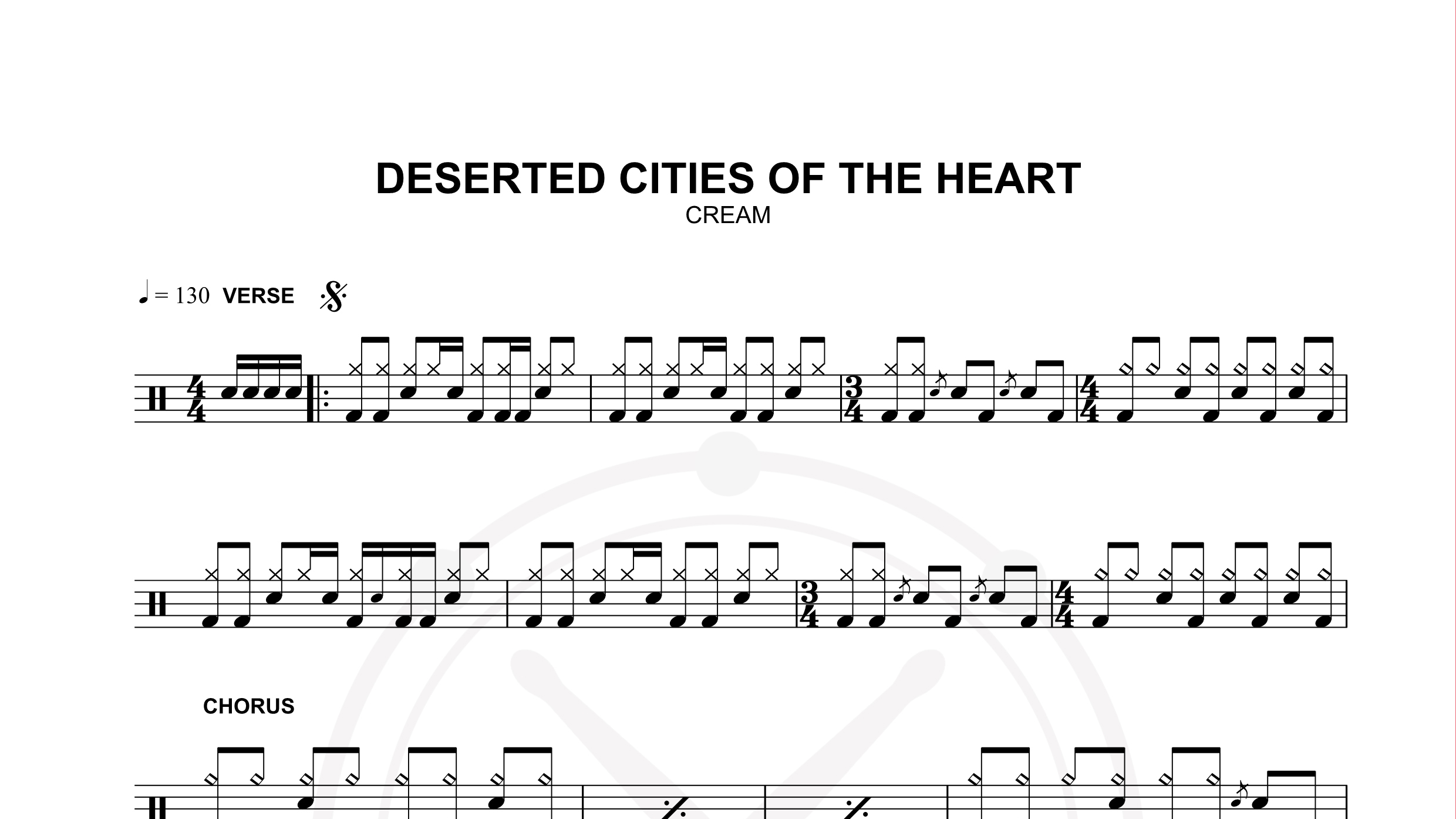 cream – deserted cities of the heart鼓谱