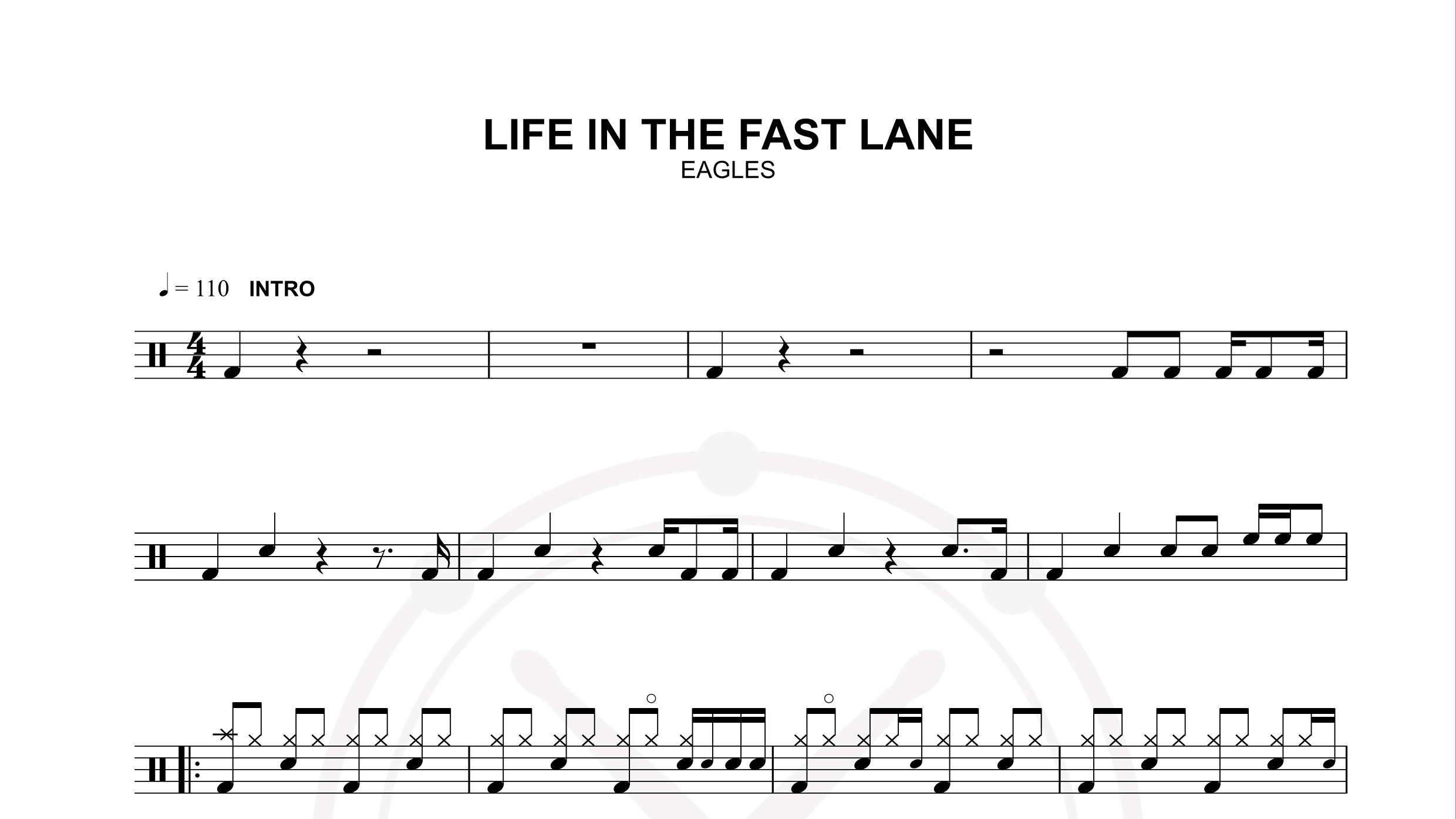 eagles – life in the fast lane (2)鼓谱