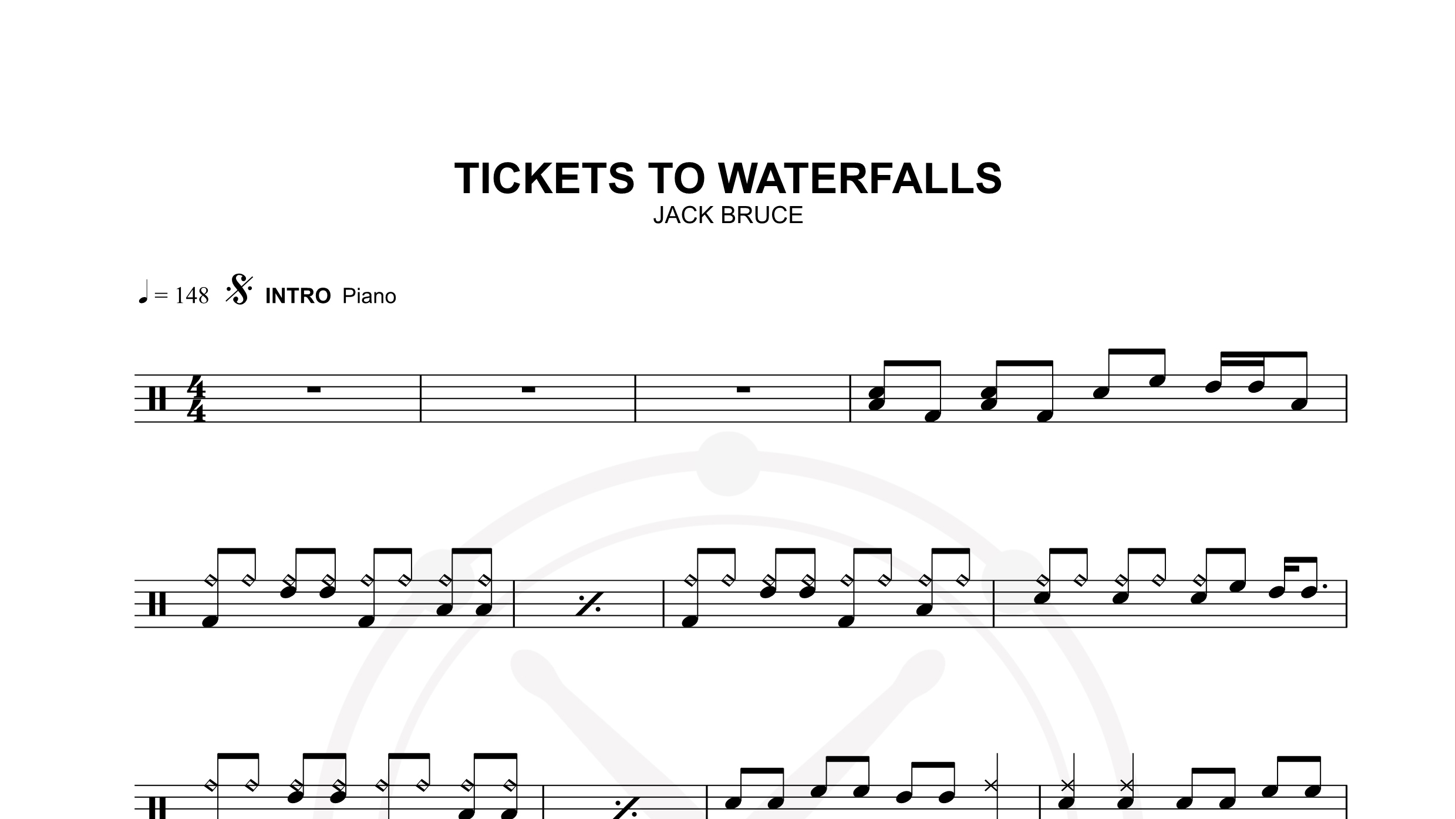 jack bruce – tickets to waterfalls鼓谱