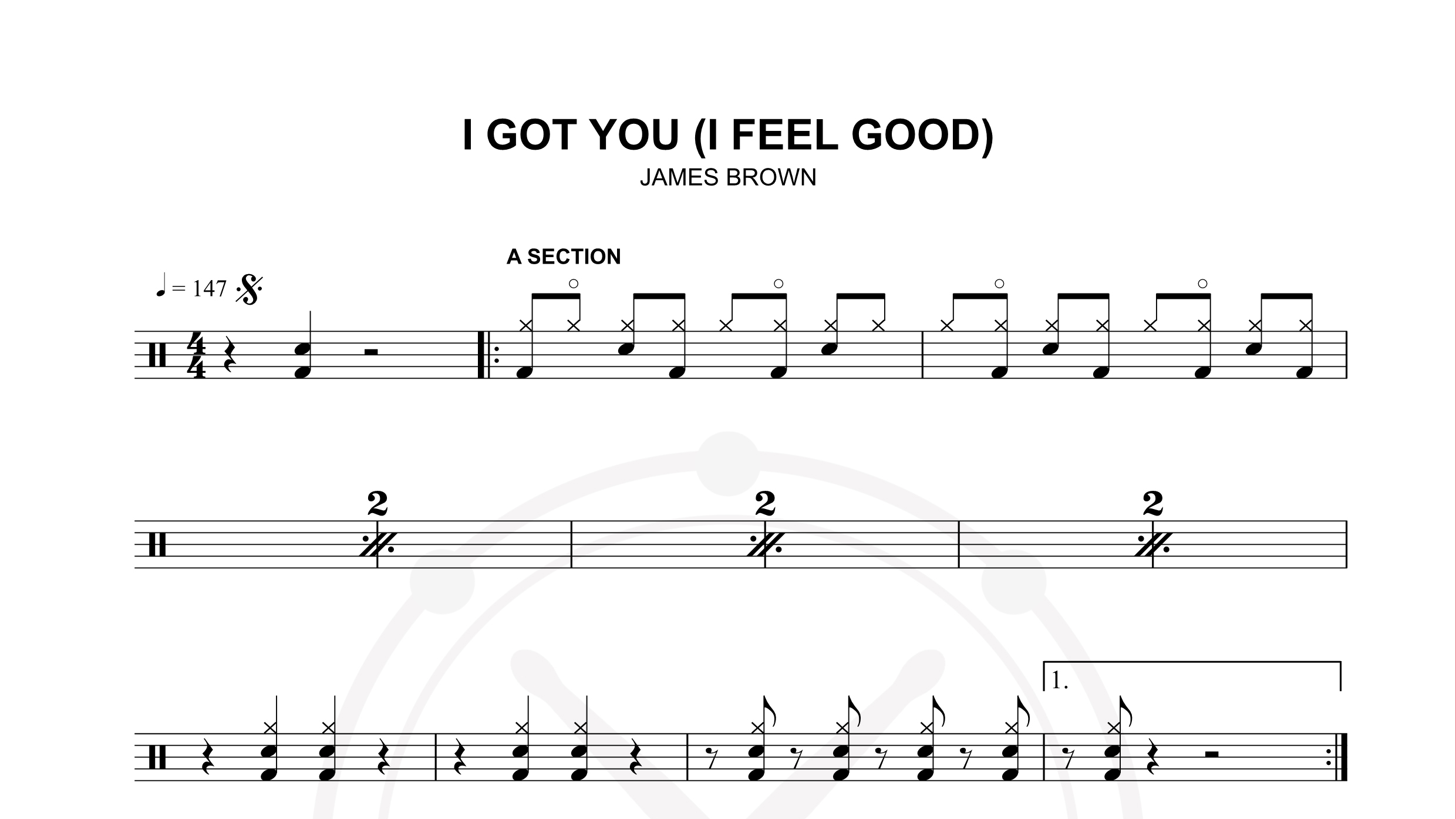 james brown – i feel good鼓谱