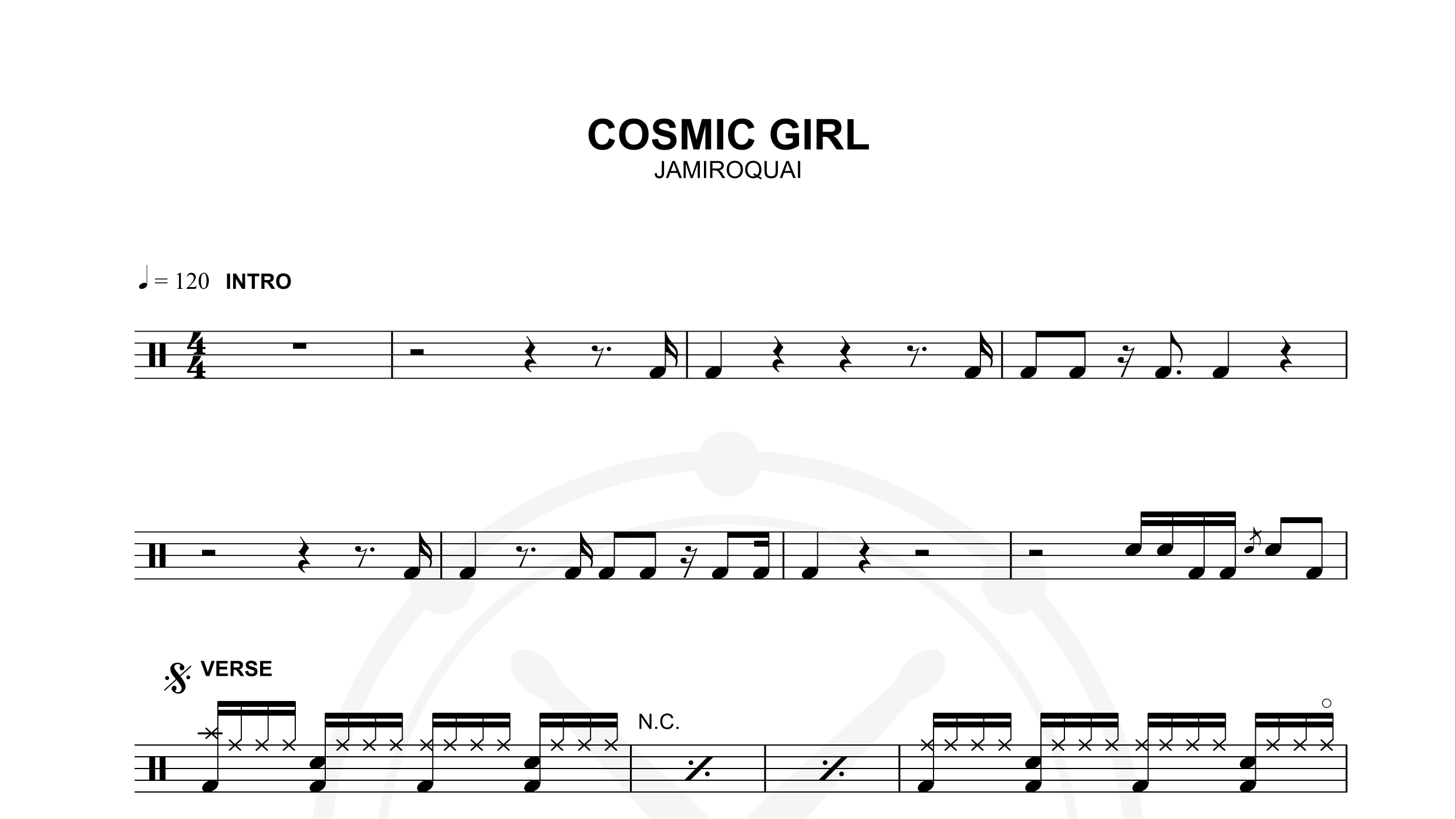 jamiroquai – cosmic girl鼓谱