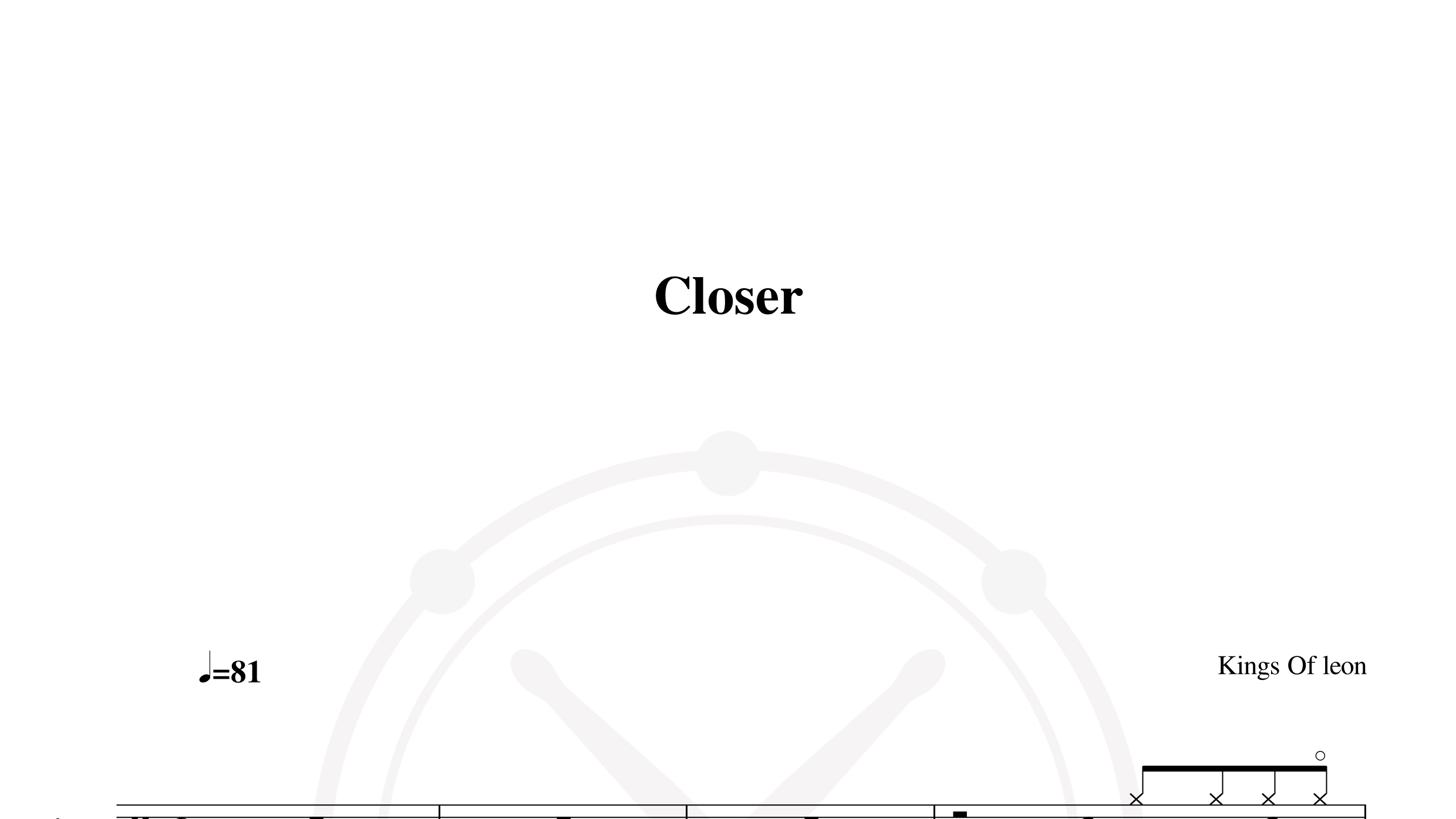 kings of leon – closer鼓谱