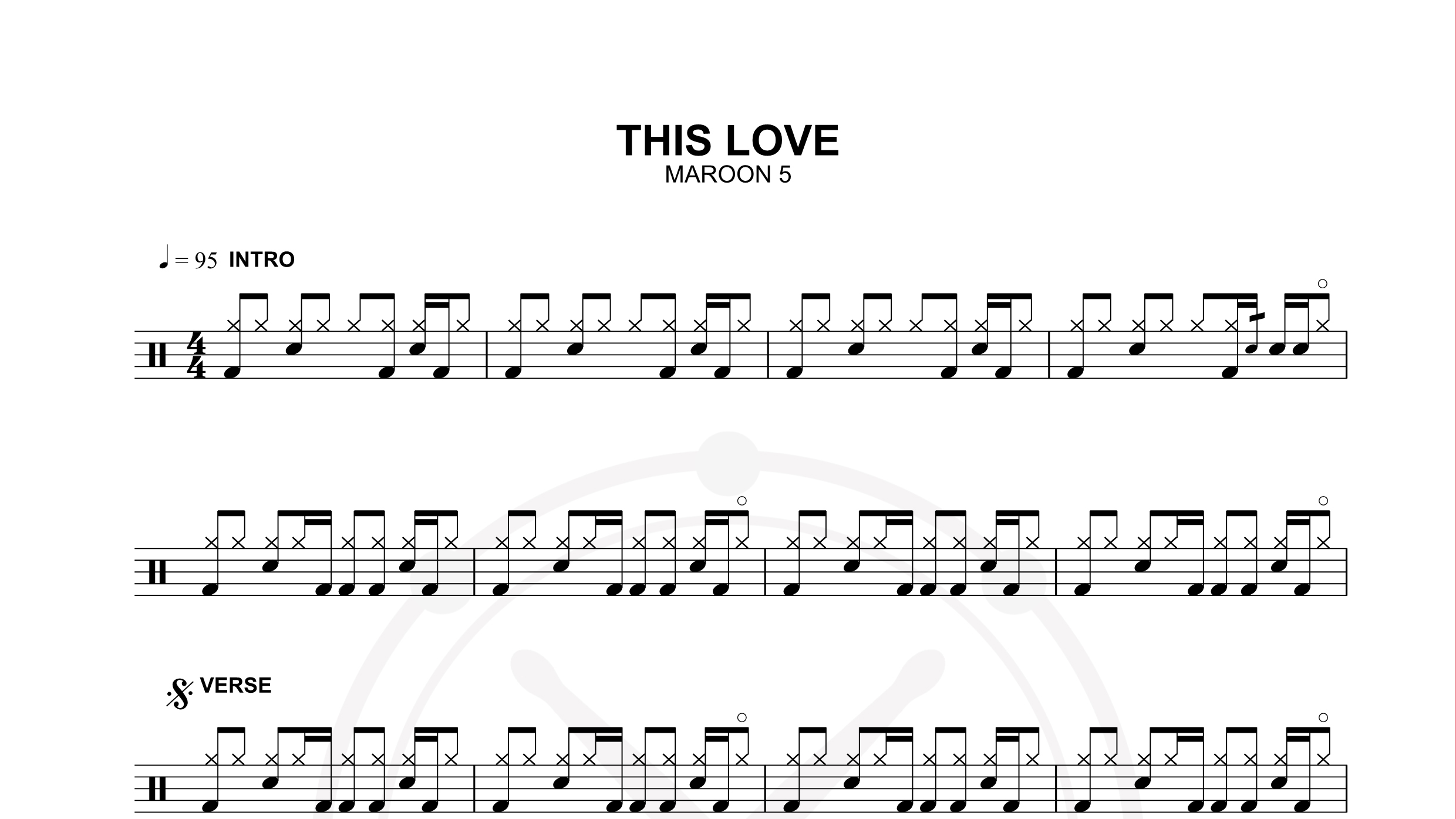 maroon 5 – this love鼓谱