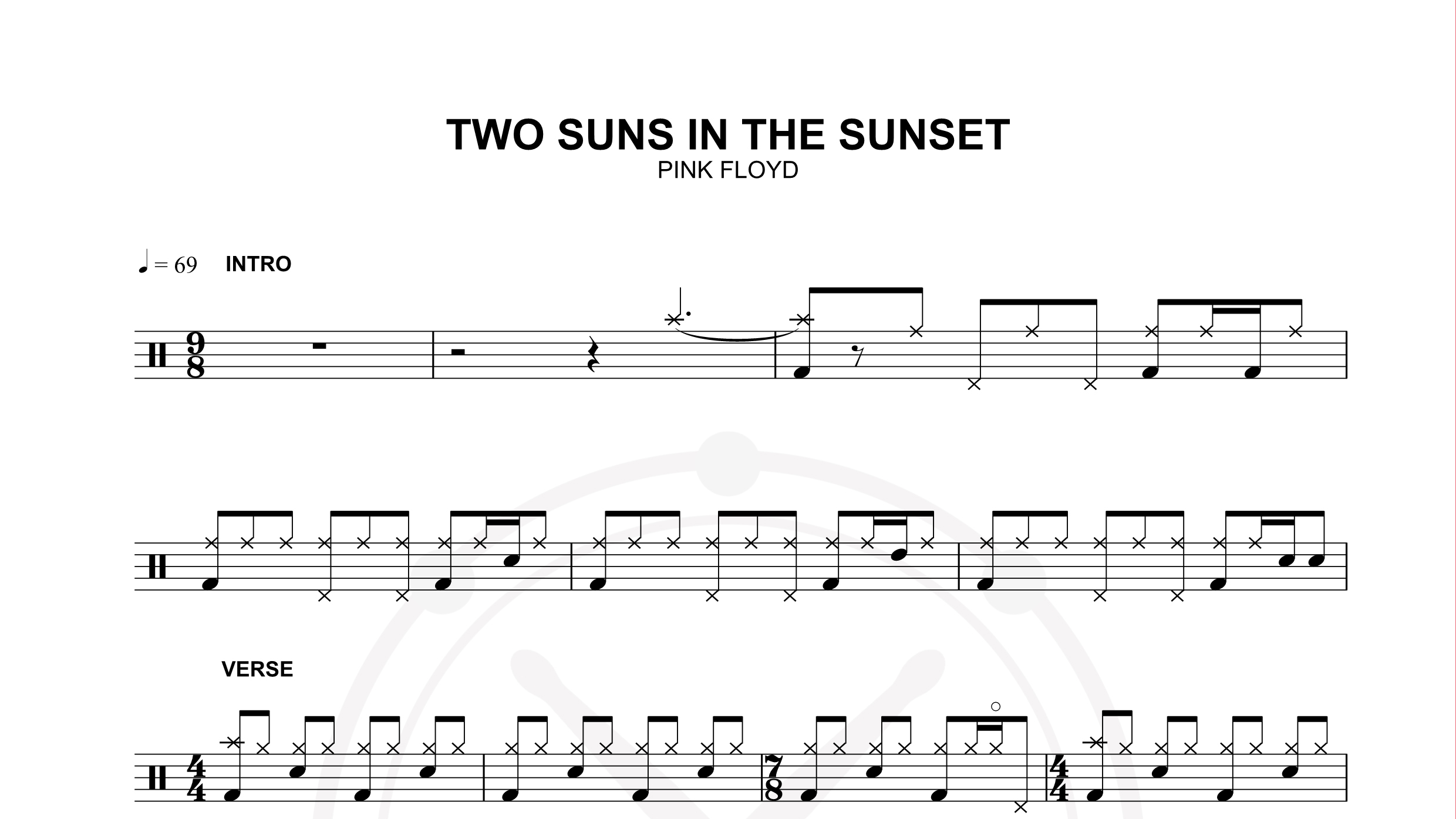 pink floyd – two suns in the sunset鼓谱