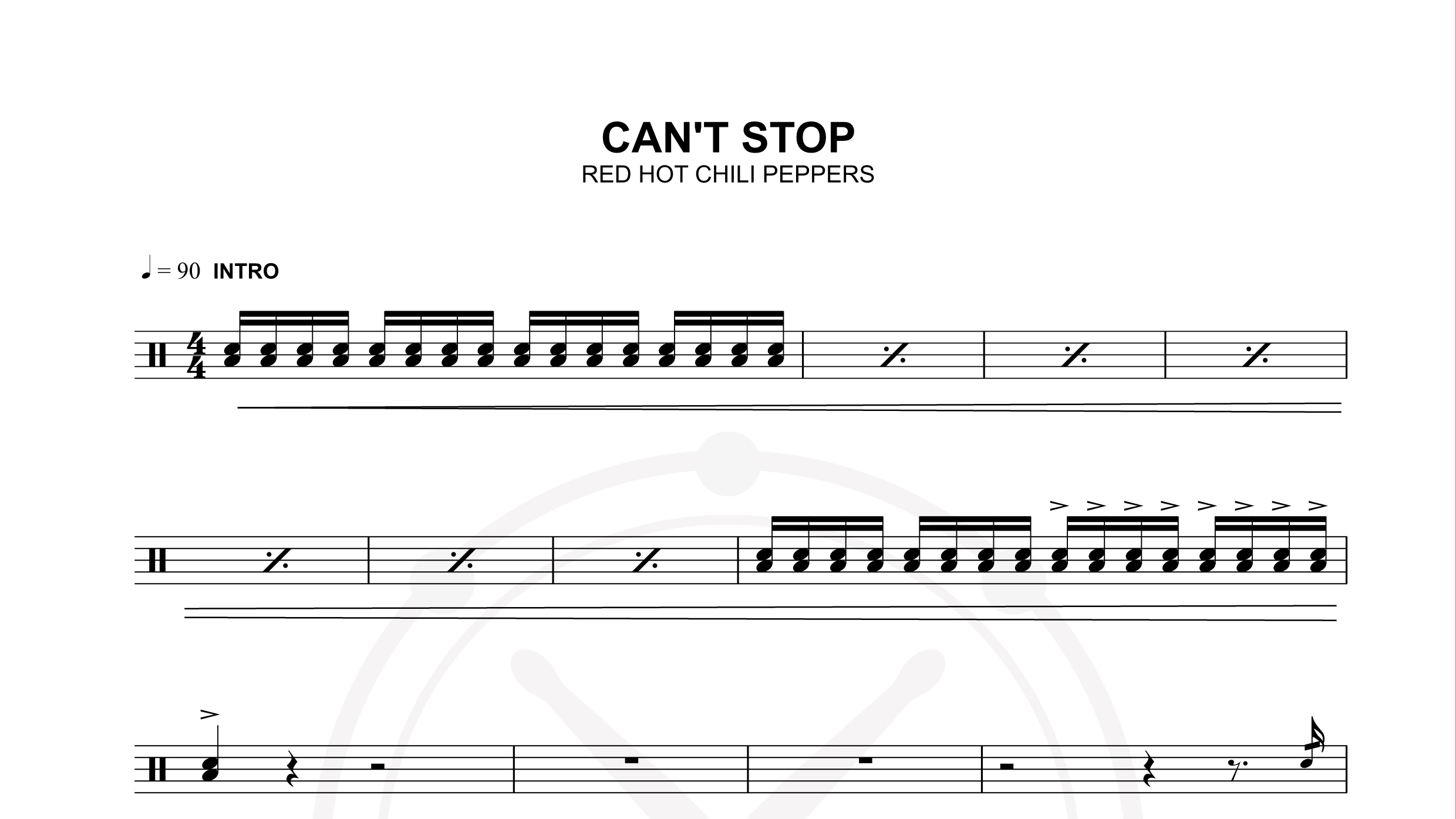 red hot chili peppers – cant stop鼓谱
