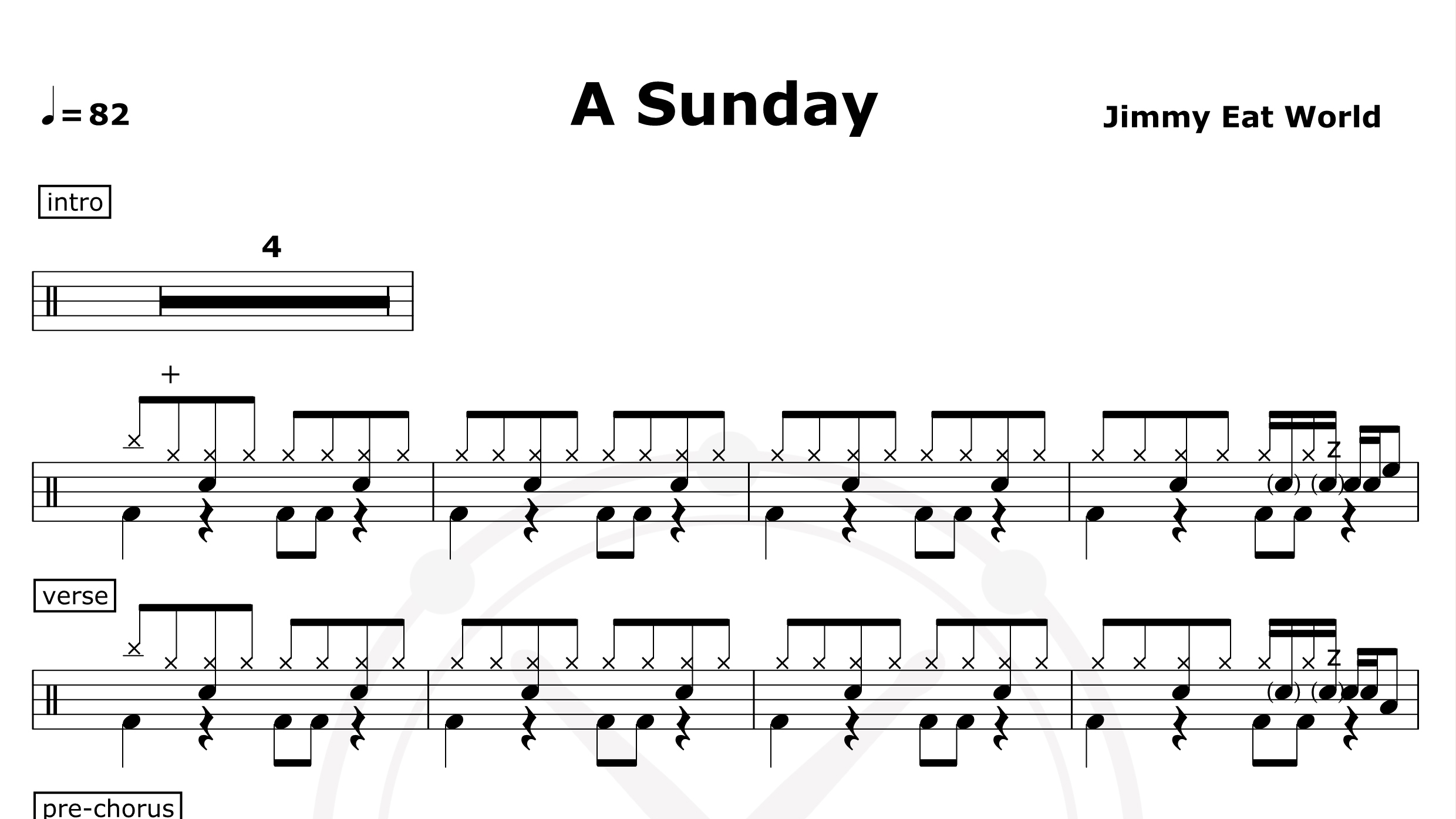 A Sunday-Jimmy Eat World-鼓谱