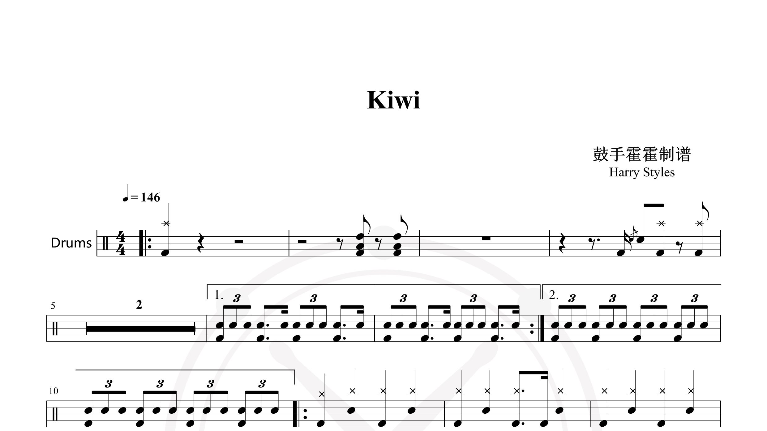 Harry Styles – Kiwi-鼓谱