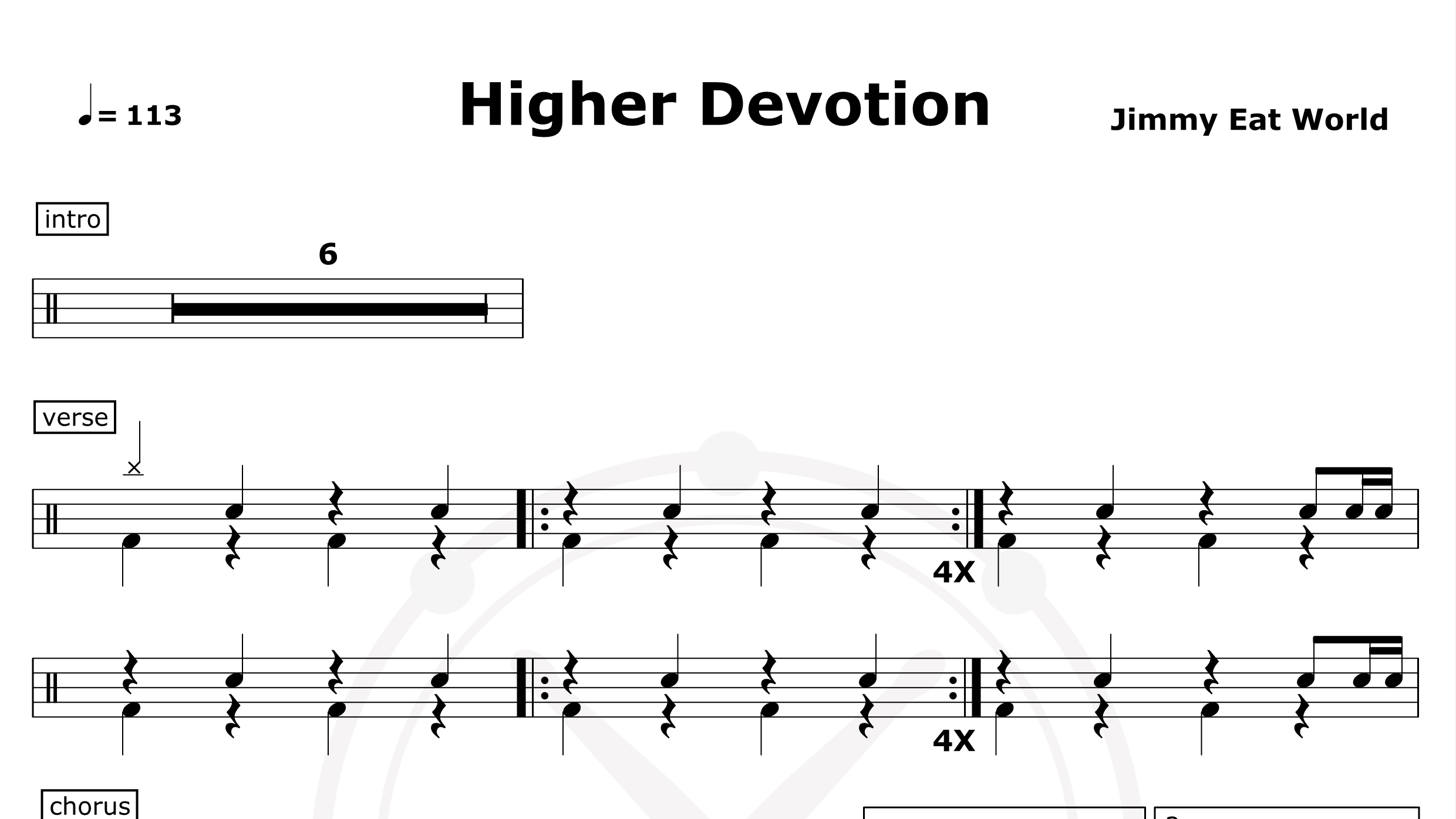 Higher Devotion-Jimmy Eat World-鼓谱