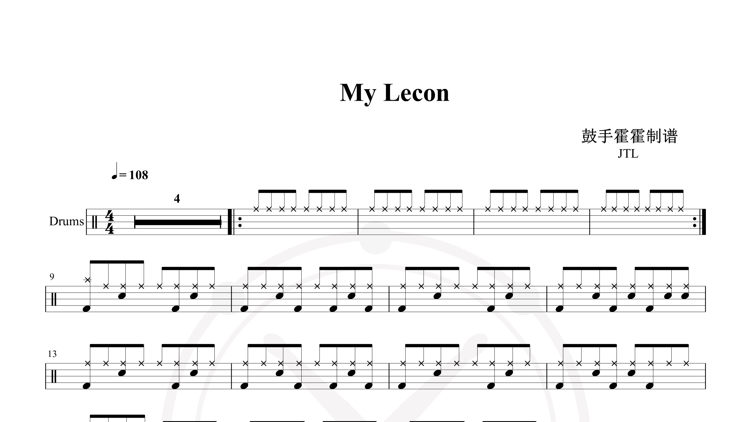 JTL – My Lecon-鼓谱