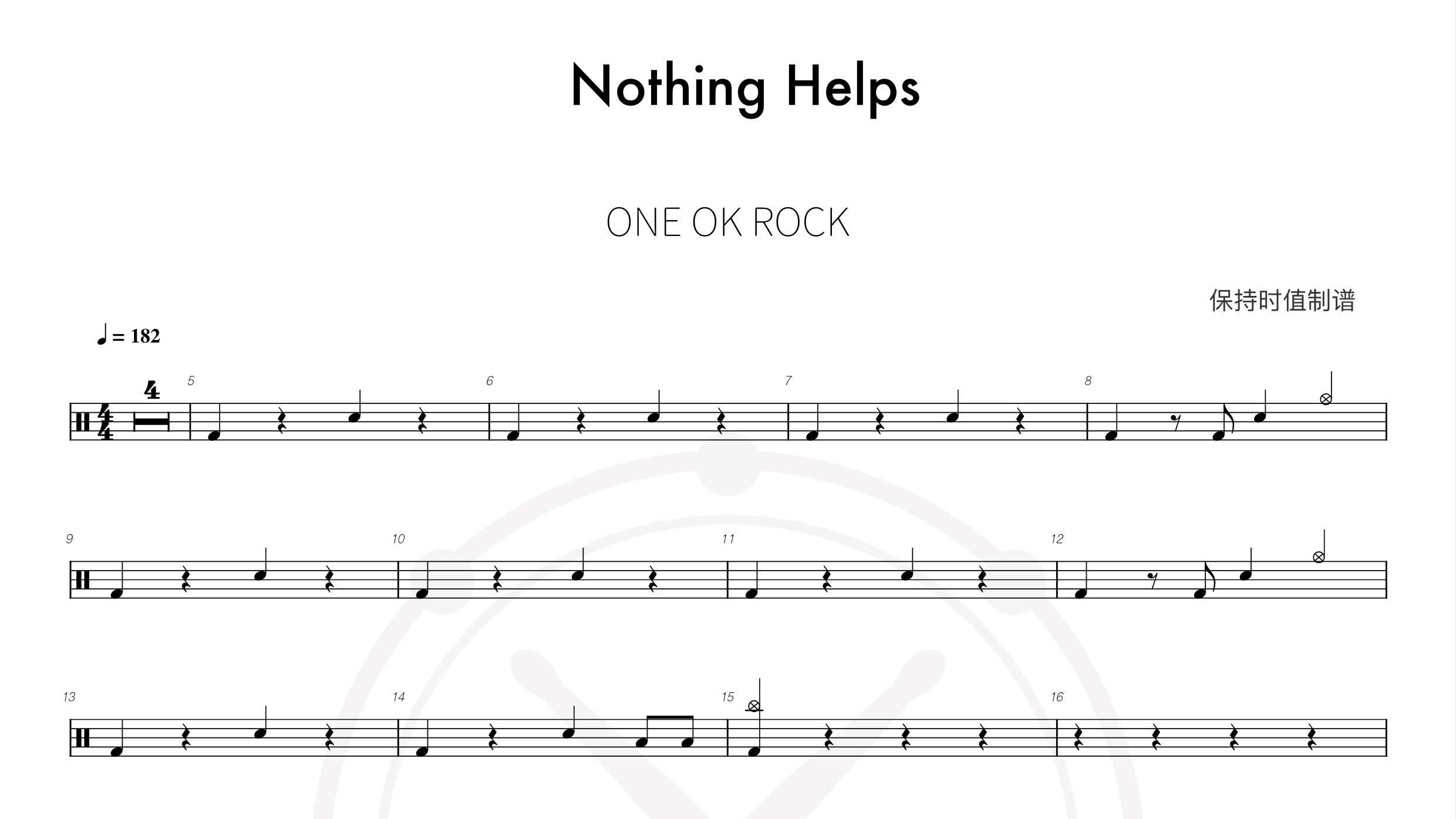 ONE OK ROCK – Nothing Helps-鼓谱
