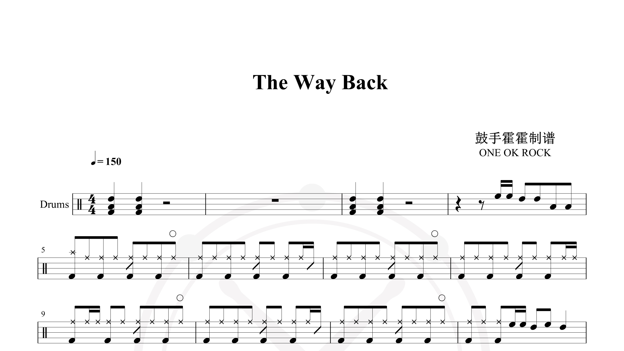 ONE OK ROCK – The Way Back-鼓谱