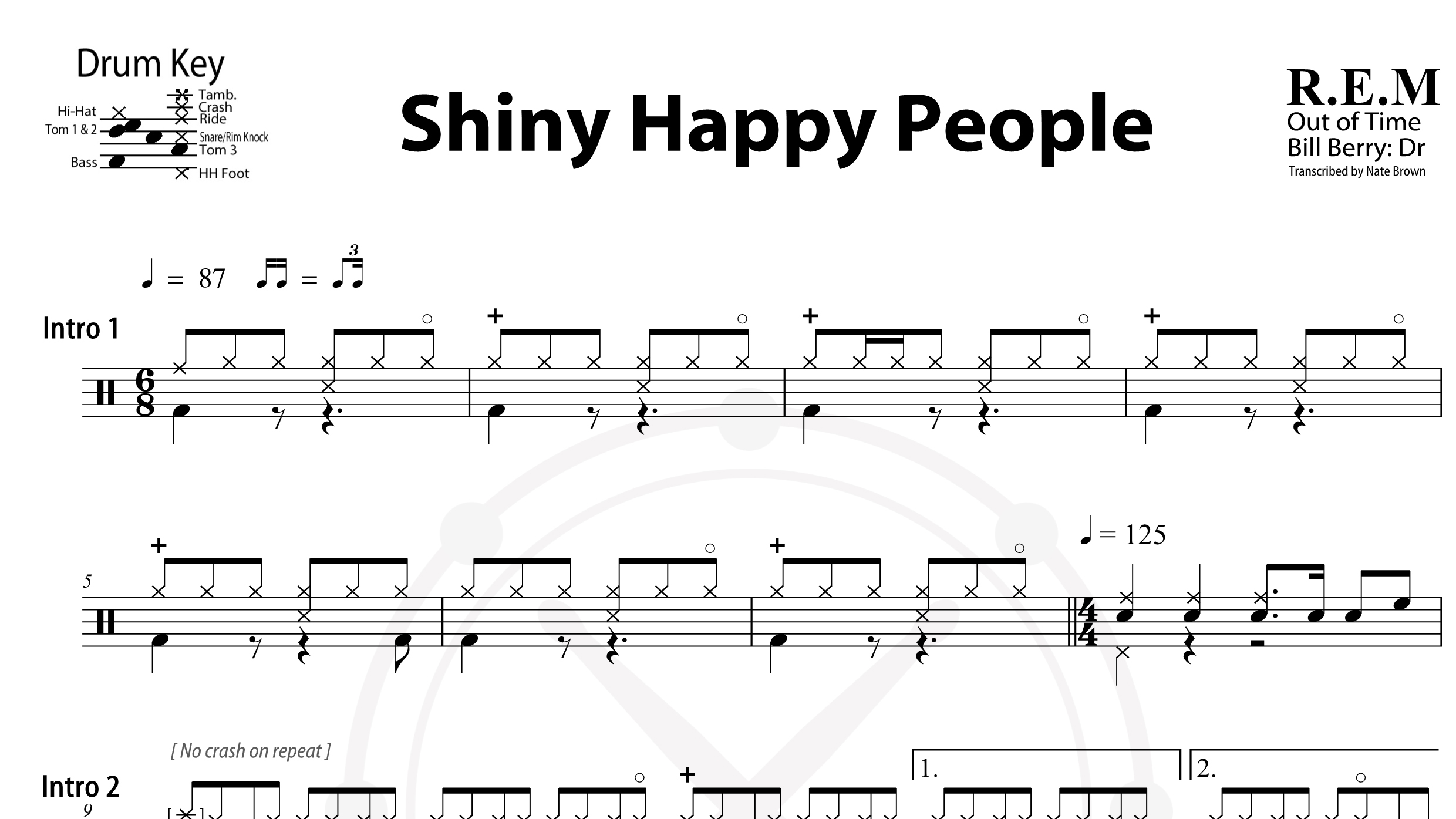 REM – Shiny Happy People鼓谱