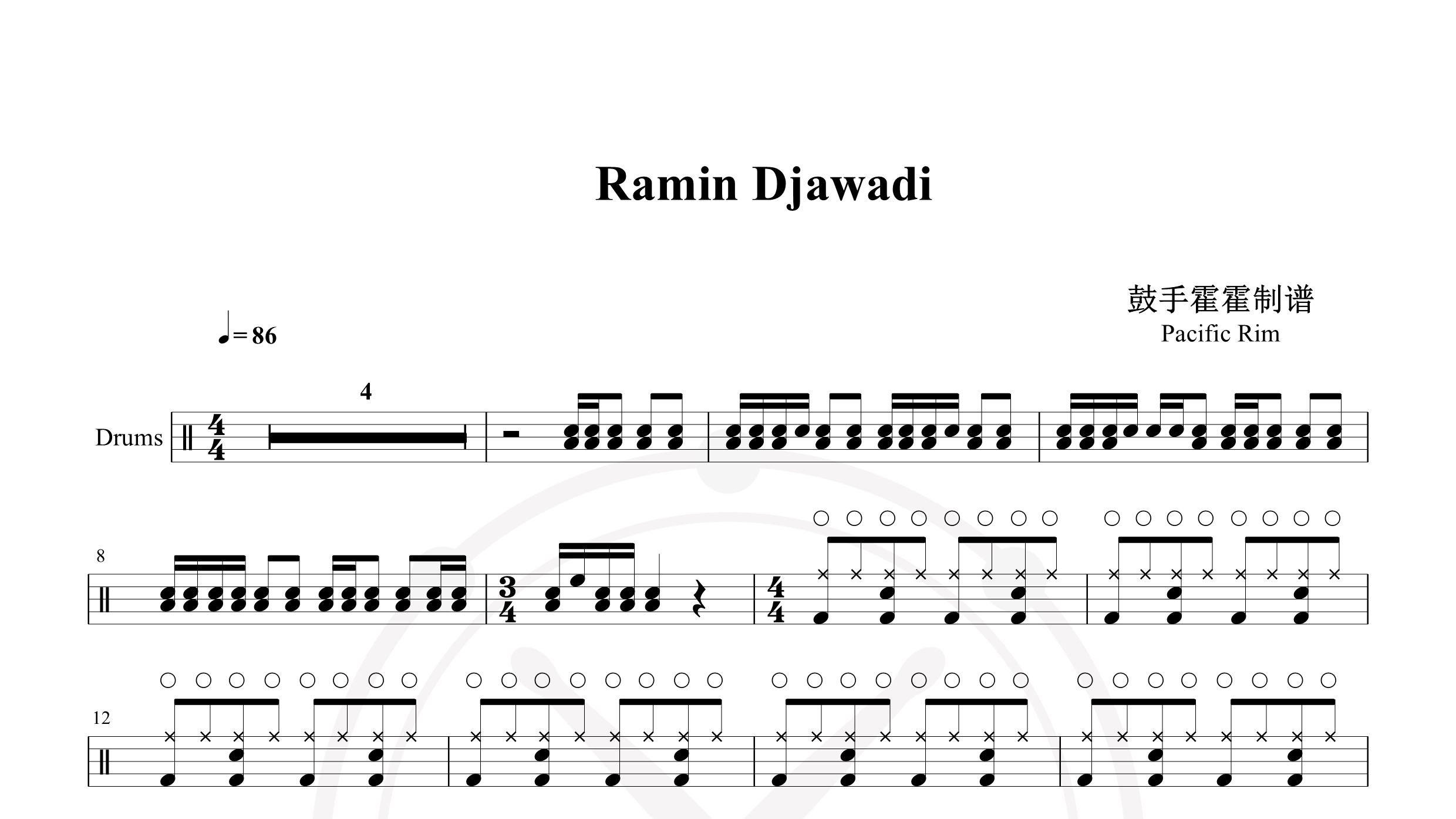 Ramin Djawadi – Pacific Rim(feat. Tom Morello)-鼓谱