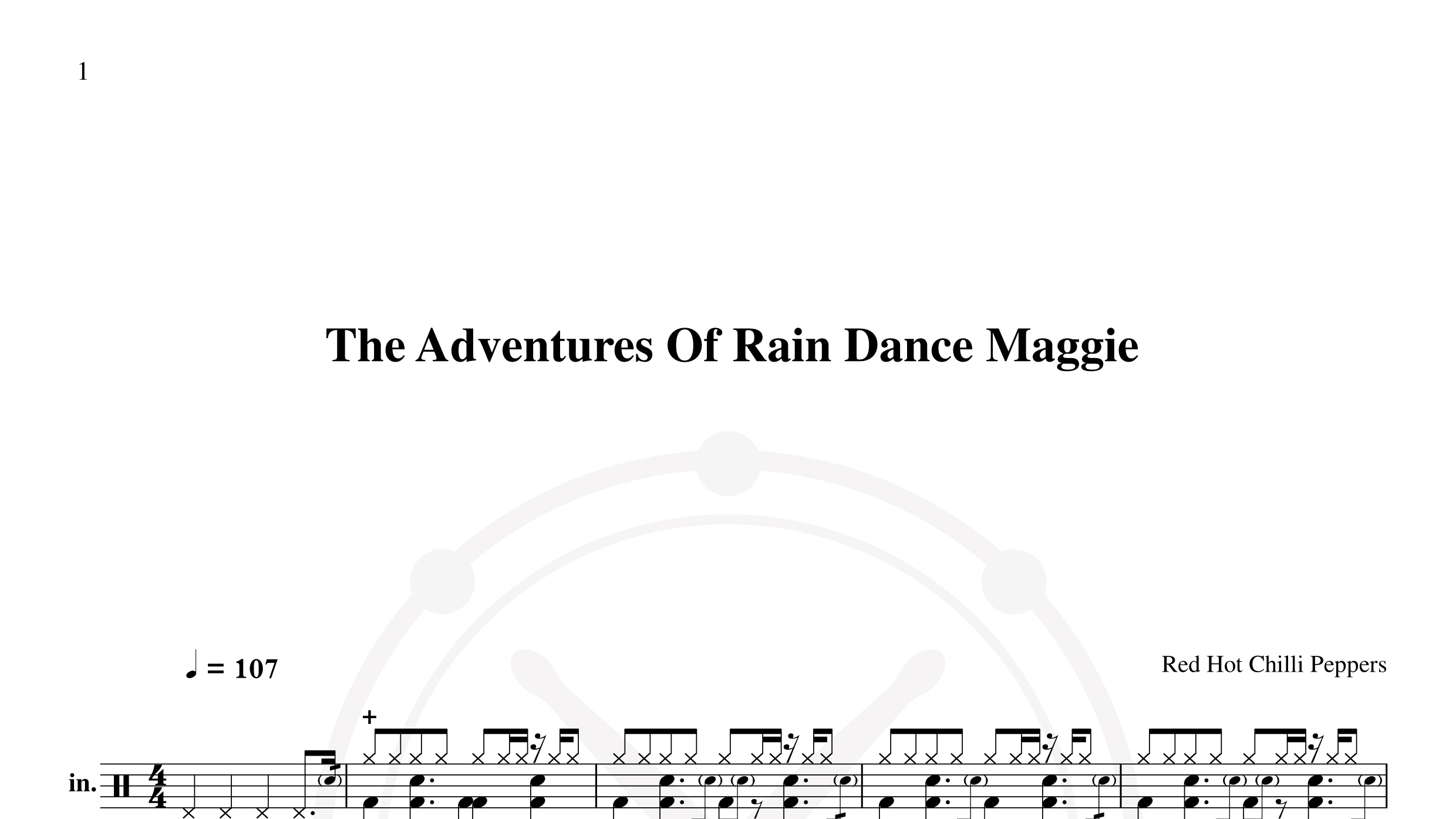 Red Hot Chilli Peppers – rain dance maggie鼓谱