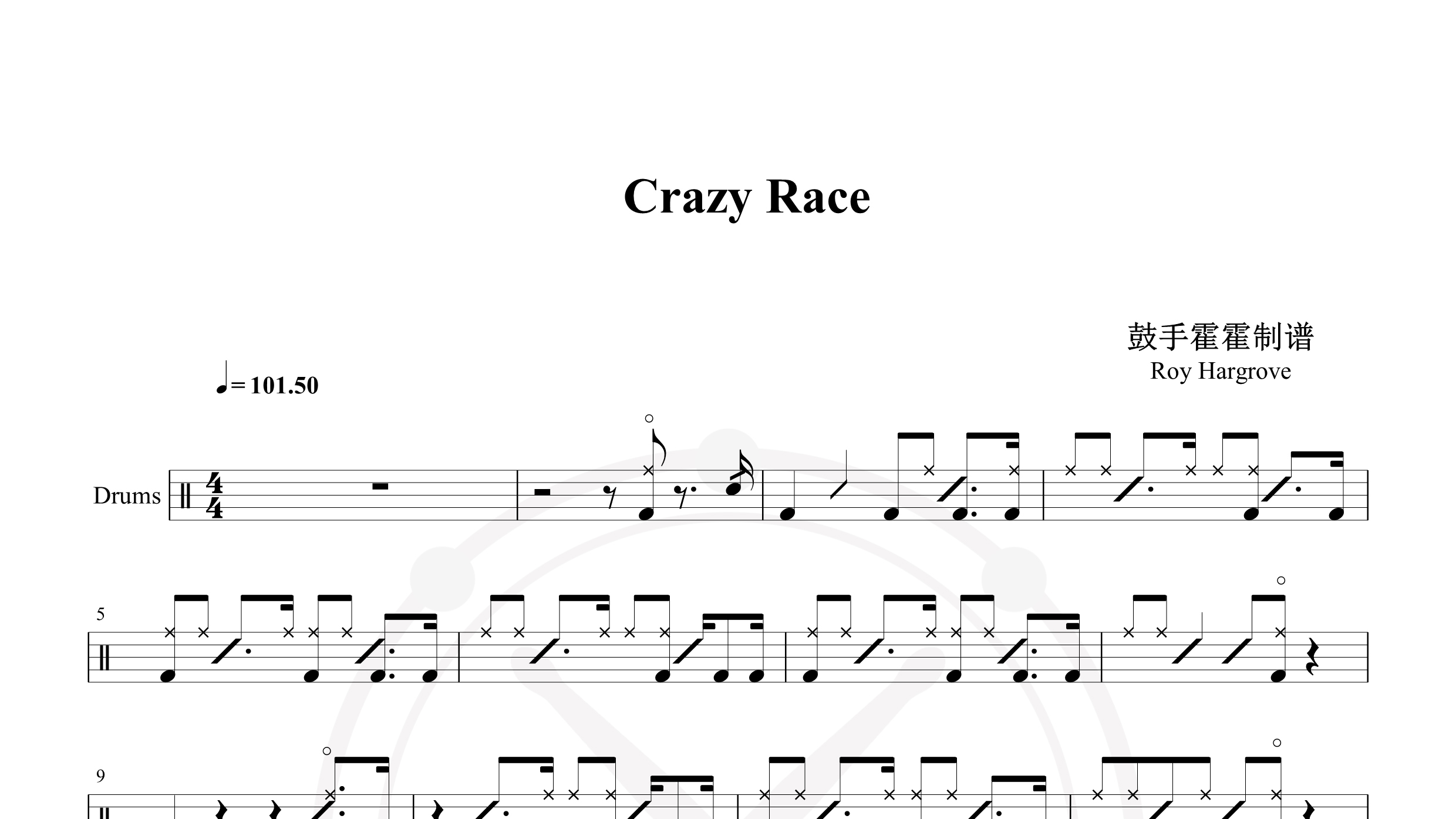 Roy Hargrove – Crazy Race-鼓谱