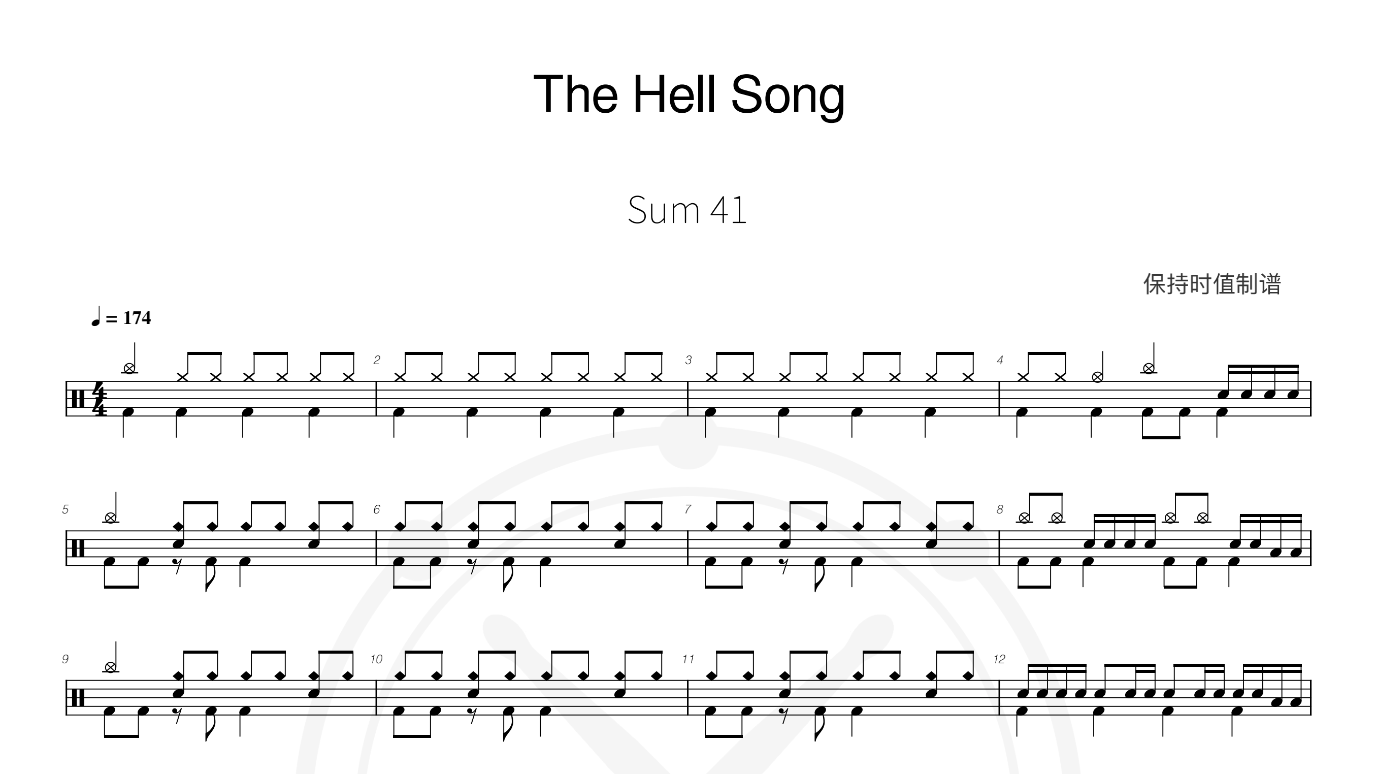 Sum 41 – The Hell Song-鼓谱