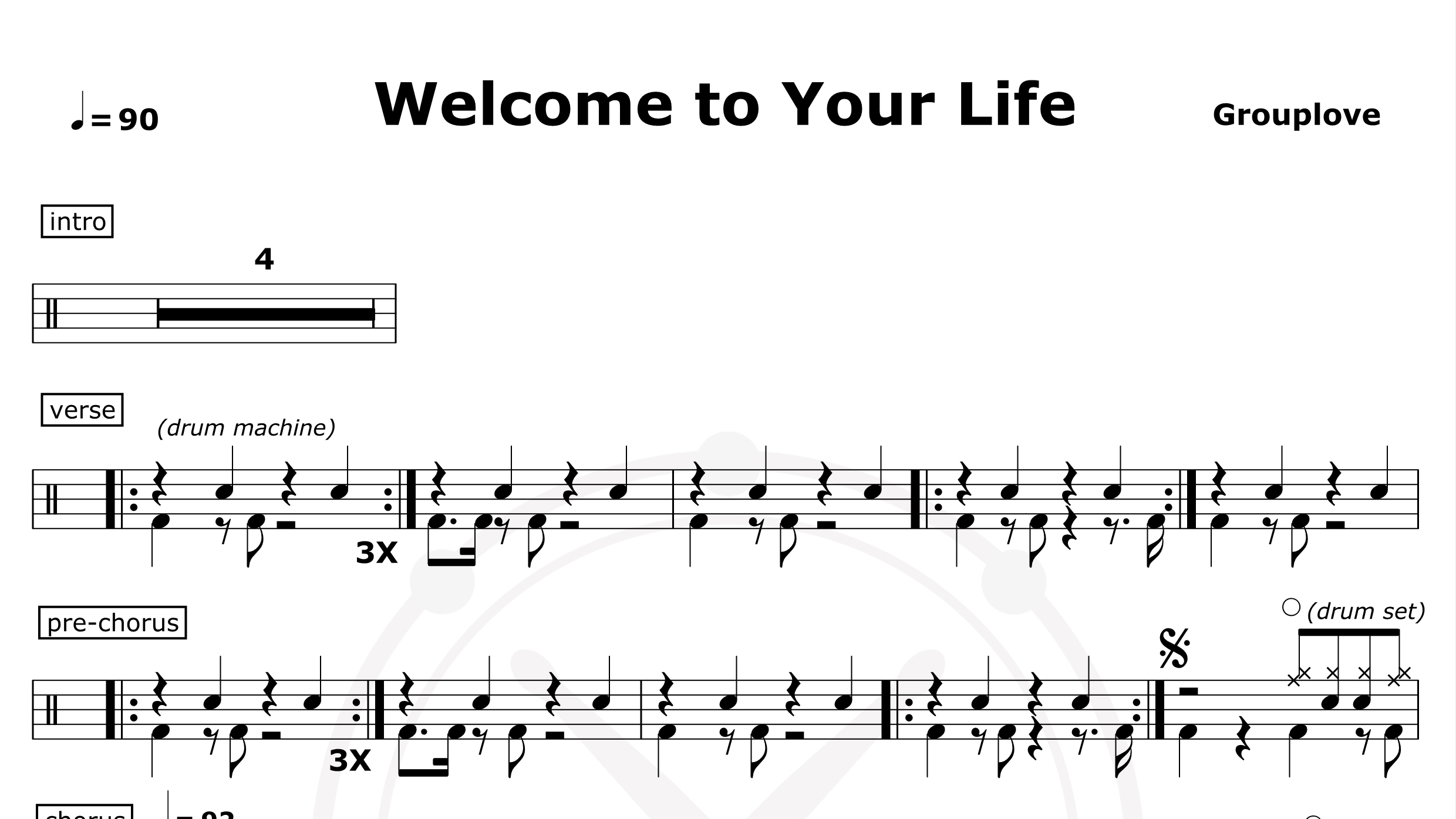 Welcome To Your Life-Grouplove-鼓谱