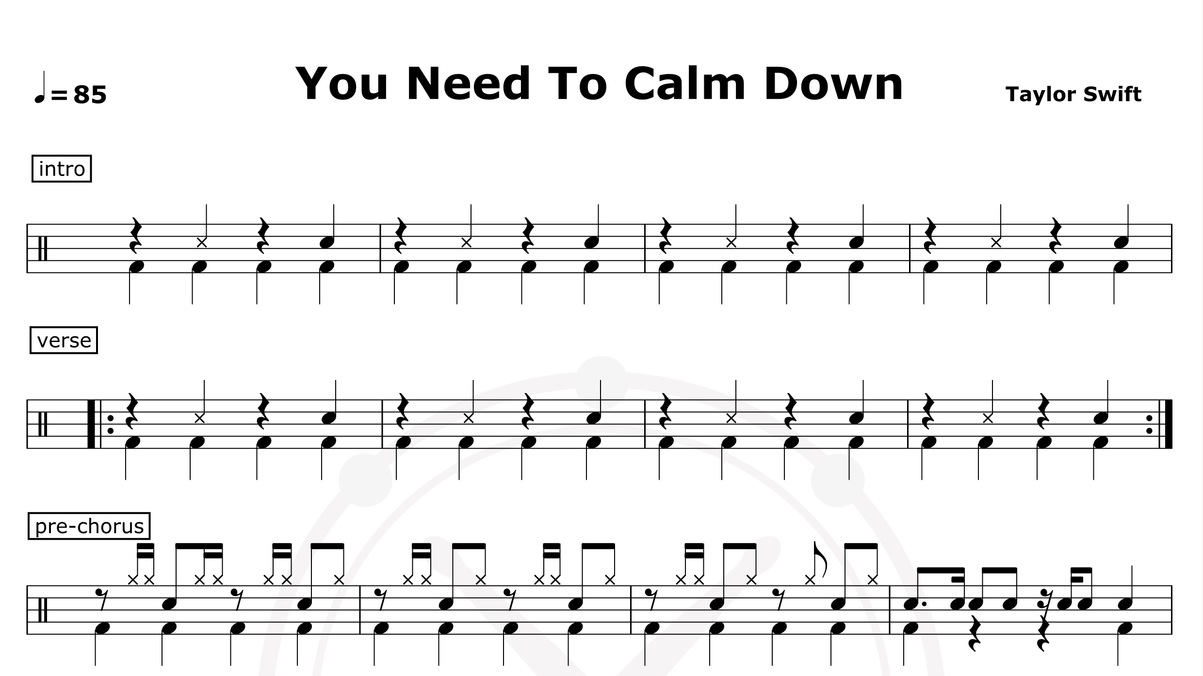 You Need To Calm Down-Taylor Sw-鼓谱