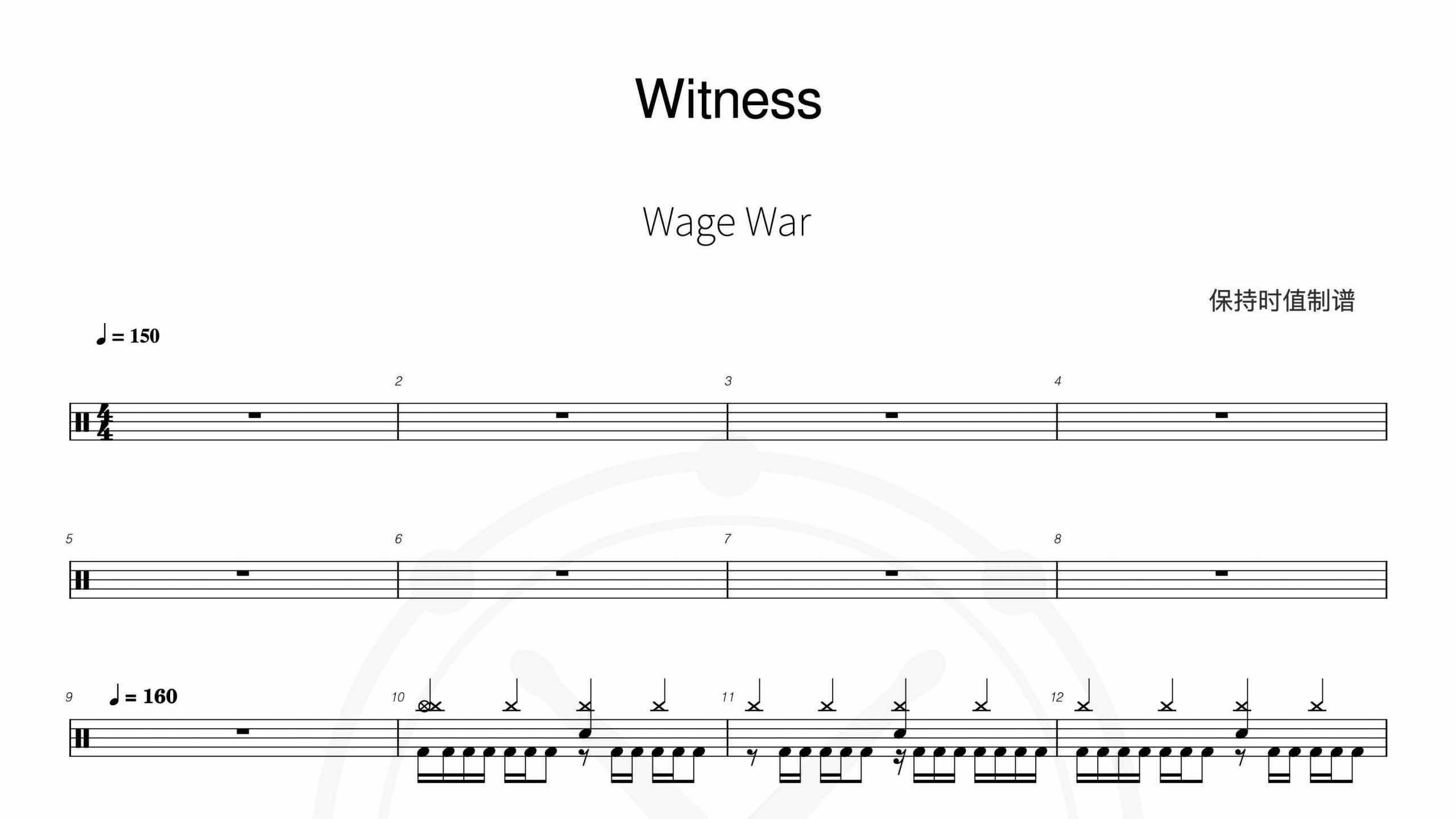 Wage War – Witness-鼓谱
