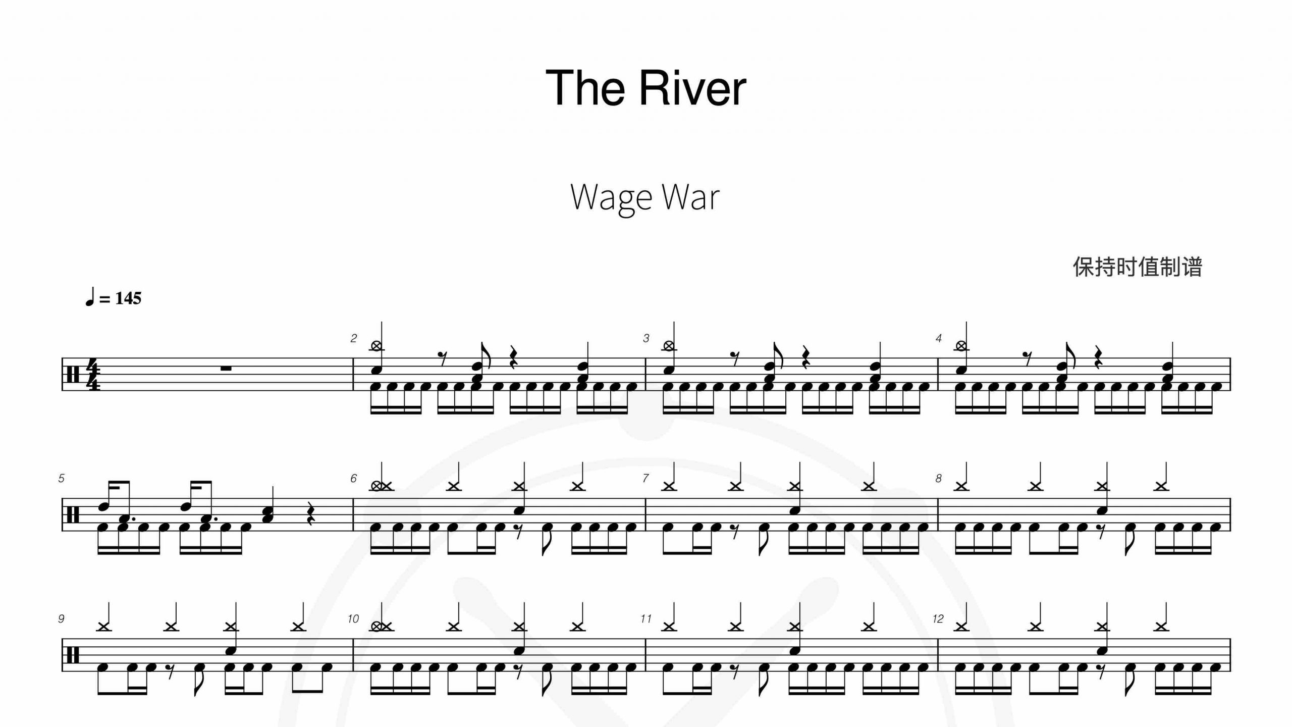 Wage War – The River-鼓谱