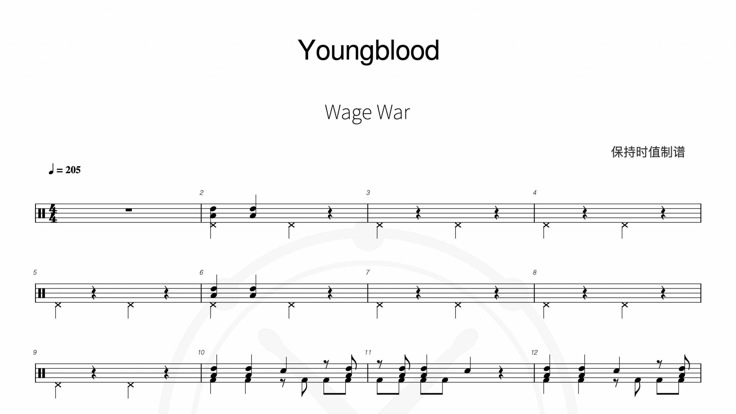 Wage War – Youngblood-鼓谱