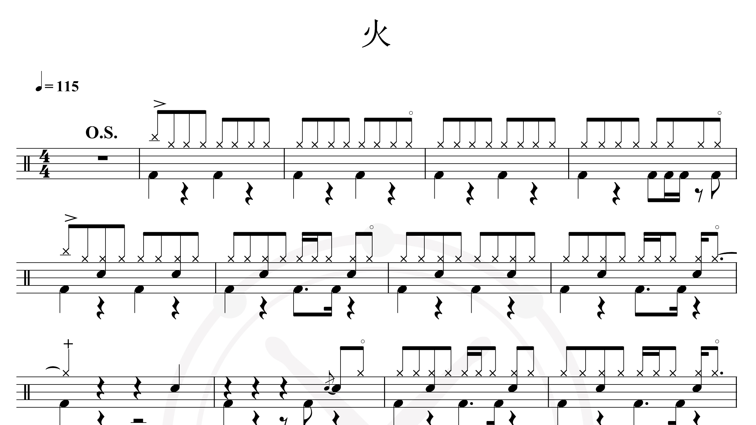 张惠妹-火-鼓谱