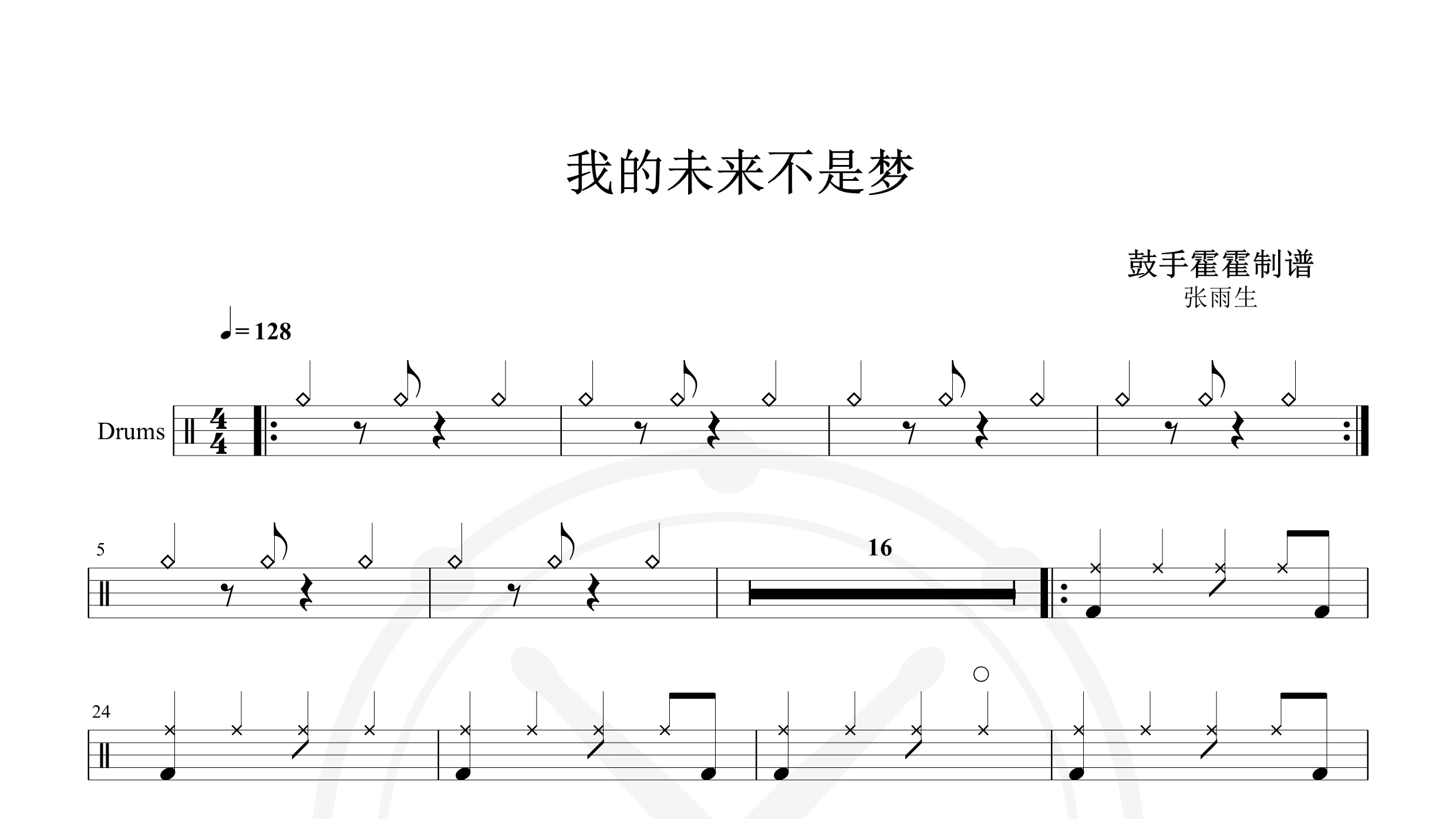 张雨生 – 我的未来不是梦-鼓谱