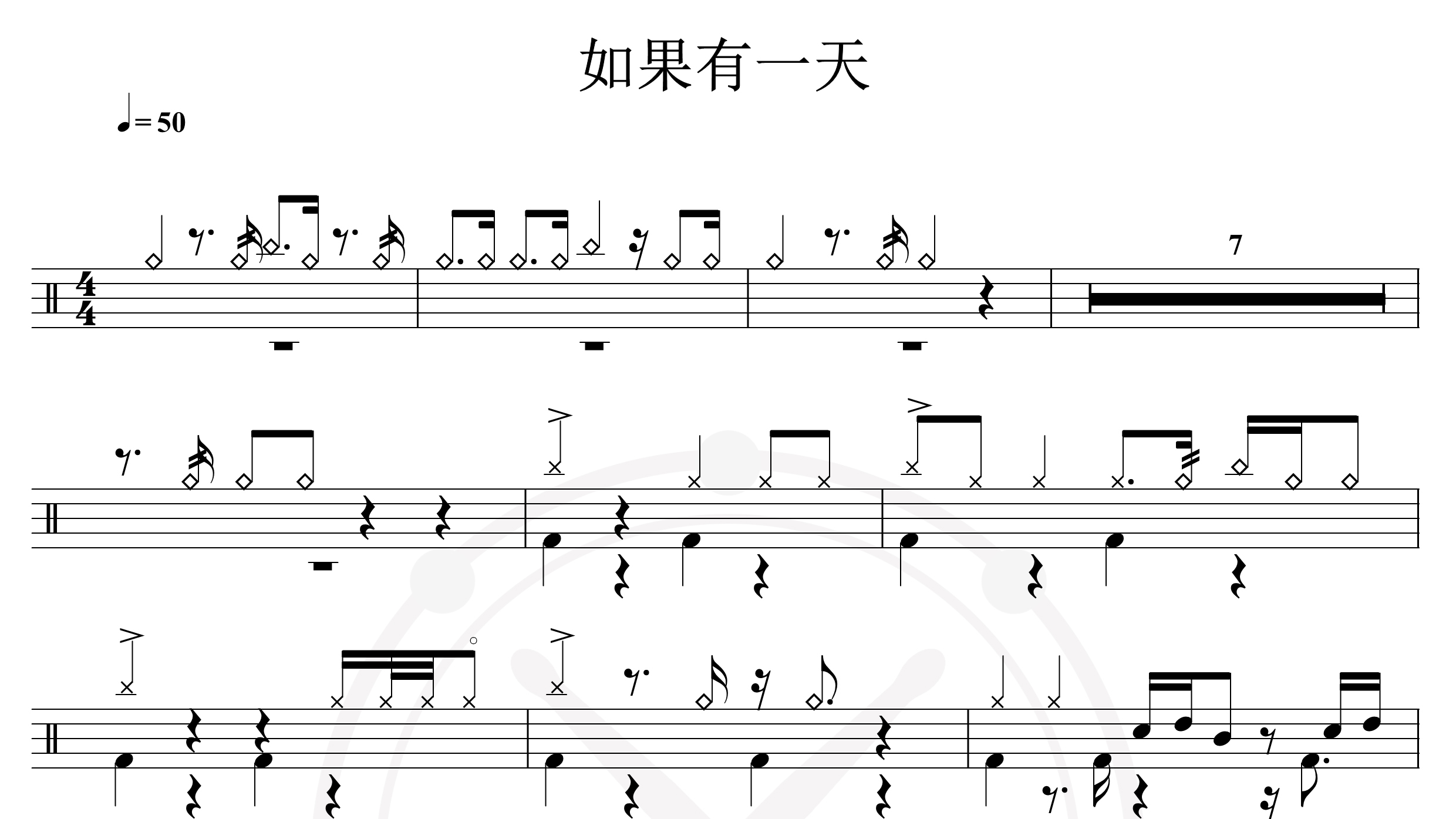 梁静茹-如果有一天-鼓谱