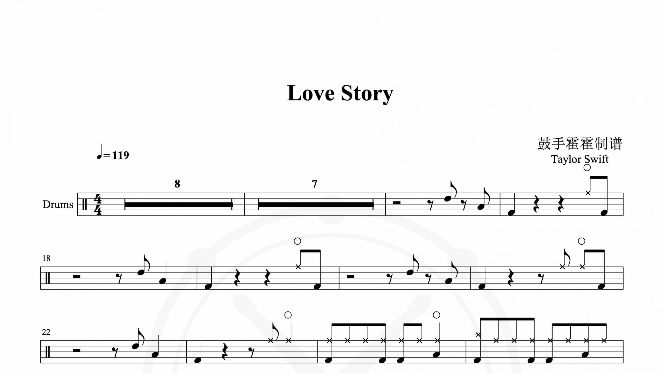 Taylor Swift – Love Story-鼓谱